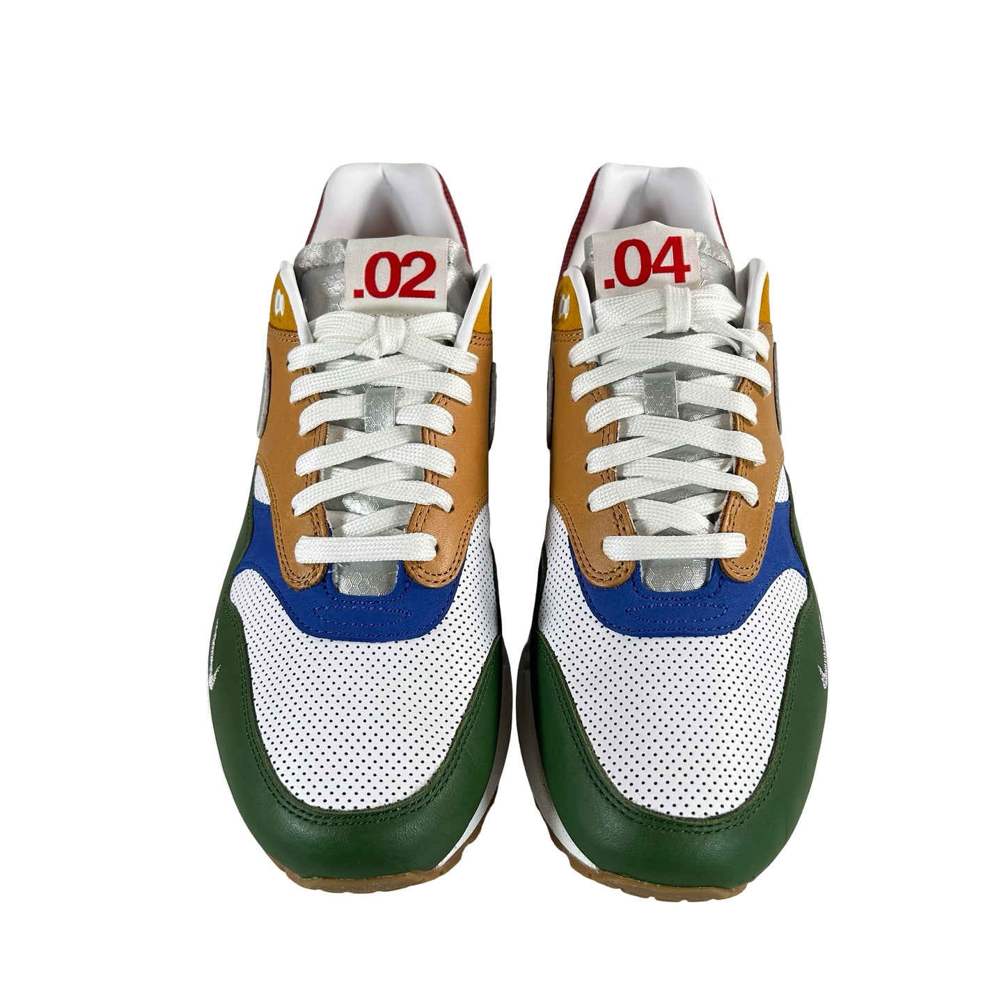 II6235 100 Nike Air Max 1 Premium Goods White Forest Green [CONDITIONAL] - 9 M (Glue Stain on inside of right shoe)