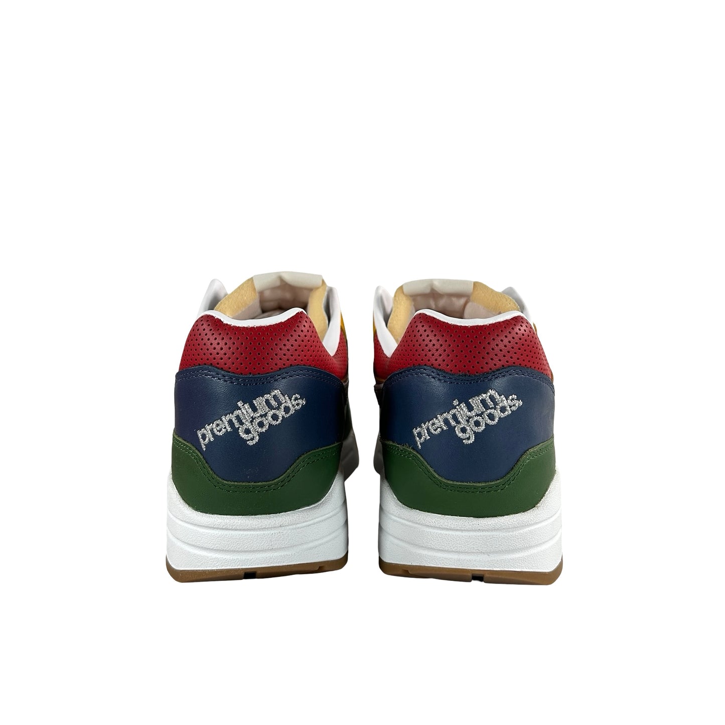 II6235 100 Nike Air Max 1 Premium Goods White Forest Green [CONDITIONAL] - 9 M (Glue Stain on inside of right shoe)