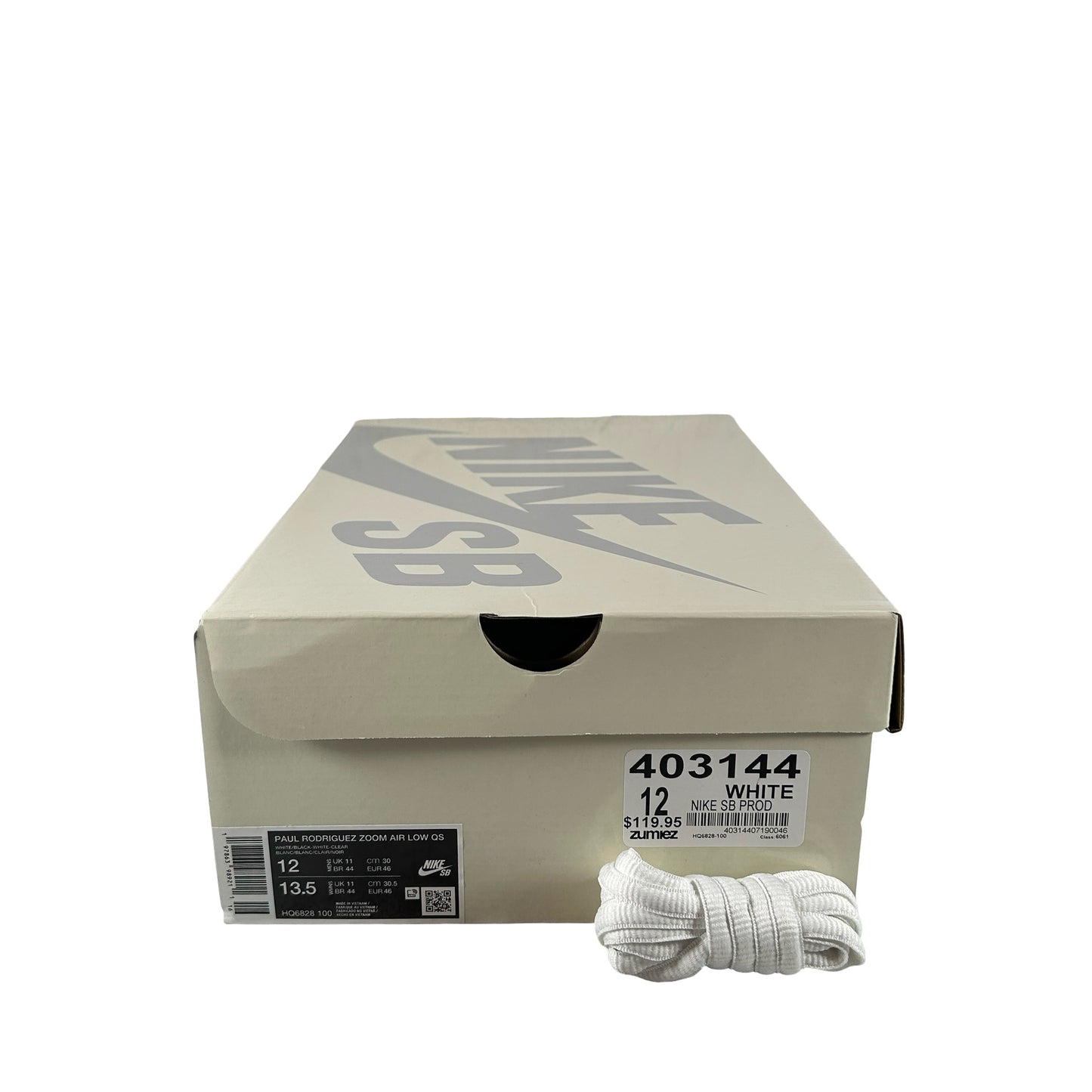 HQ6828 100 Nike SB Zoom Air Paul Rodriguez 1 OG White Black (2025) [USED] - 12 M (Used)