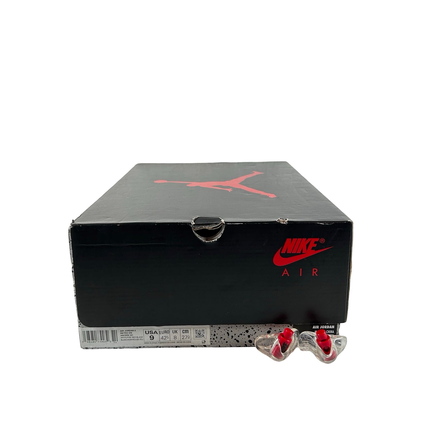 HQ7978 101 Jordan 5 Retro Fire Red Black Tongue (2025) [USED] - 9 M (Used)