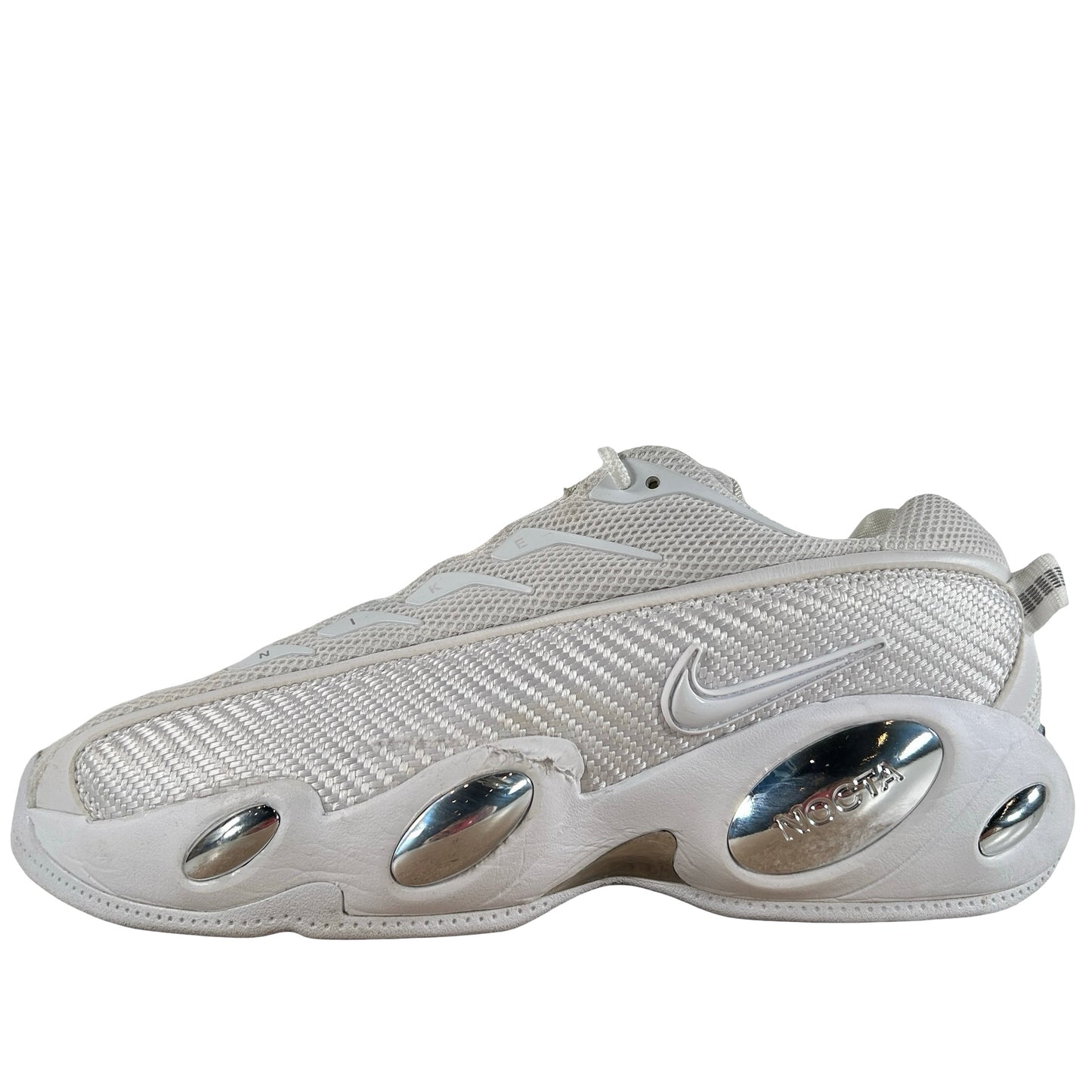 DM0879 100 Nike NOCTA Glide Drake White Chrome [USED] - 9.5 M (Used) (No Box)