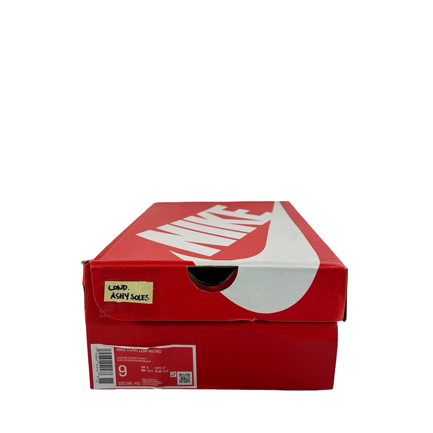 DD1391 401 Nike Dunk Low Racer Blue White [CONDITIONAL] - 9 M (Ashy Soles) (Damaged Box)