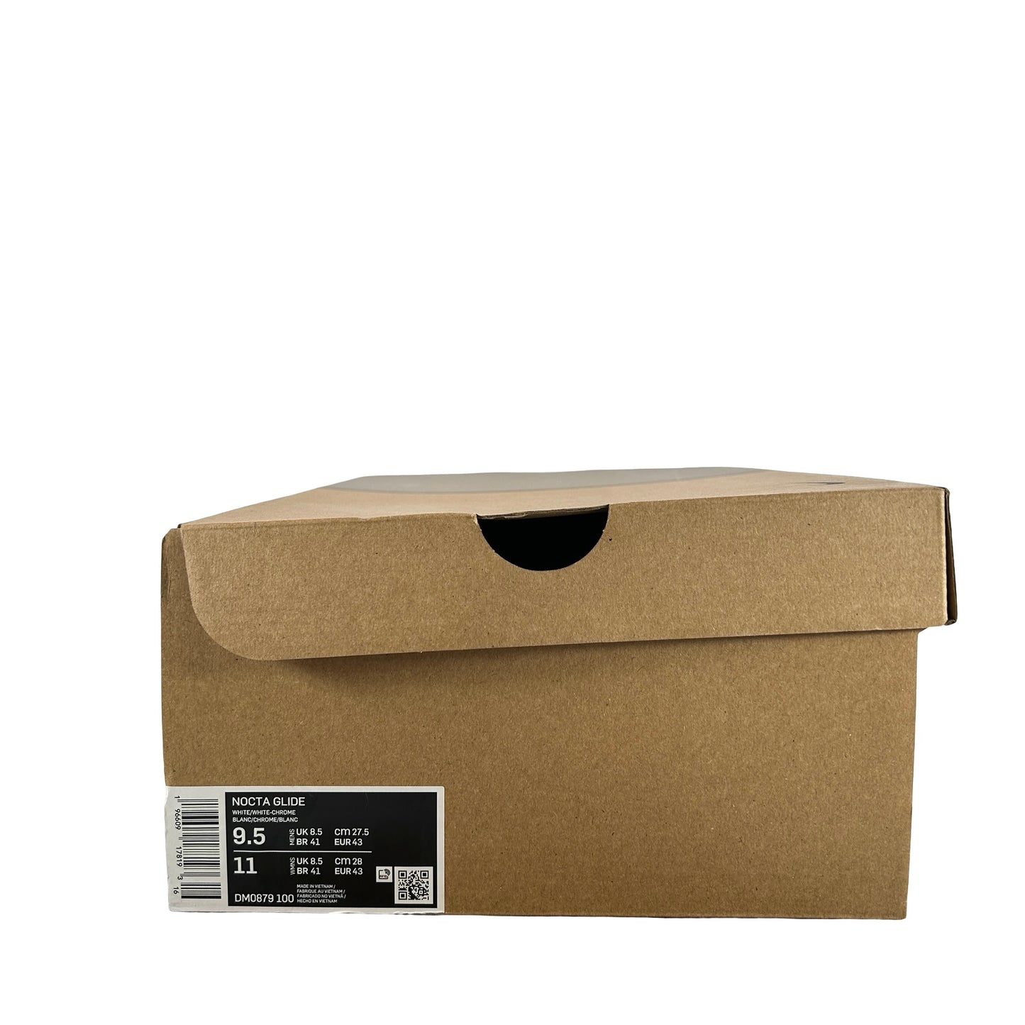 DM0879 100 Nike NOCTA Glide Drake White Chrome [USED] - 9.5 M (Used)