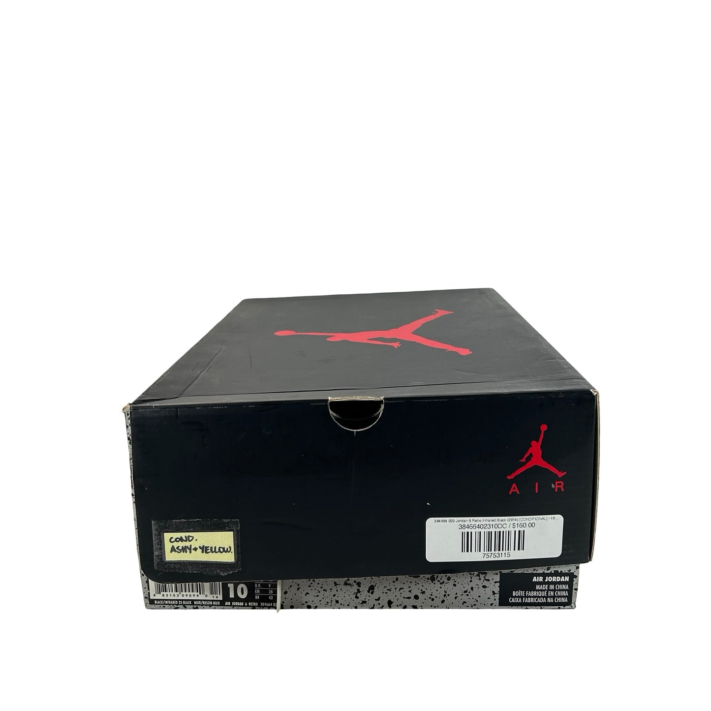 384664 023 Jordan 6 Retro Infrared Black (2014) [CONDITIONAL] - 10 M (Ashy Uppers) (Yellowing Soles)