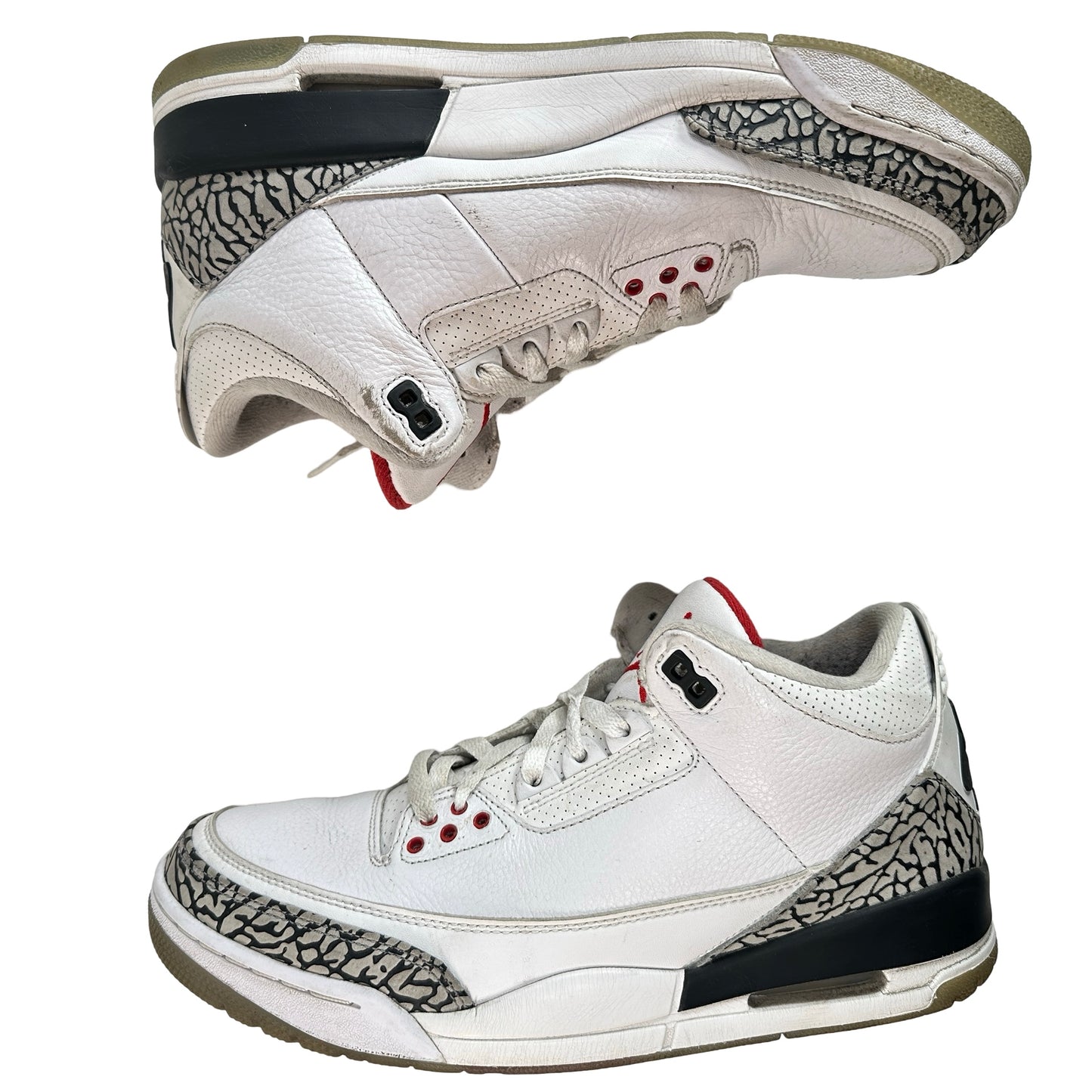 923096 101 Jordan 3 Retro Free Throw Line White Cement [USED] - 10 M (Used) (No Box)