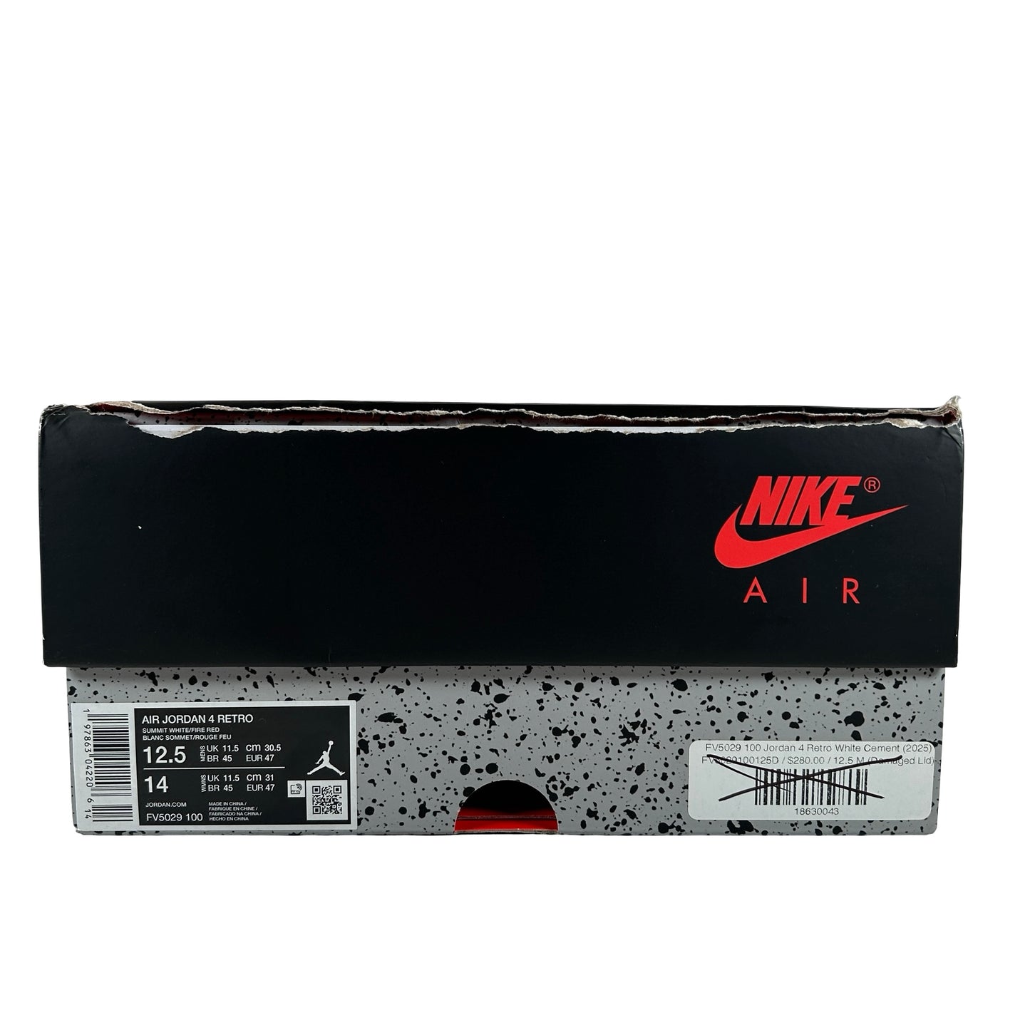 FV5029 100 Jordan 4 Retro White Cement (2025) [USED] - 12.5 M (Used)