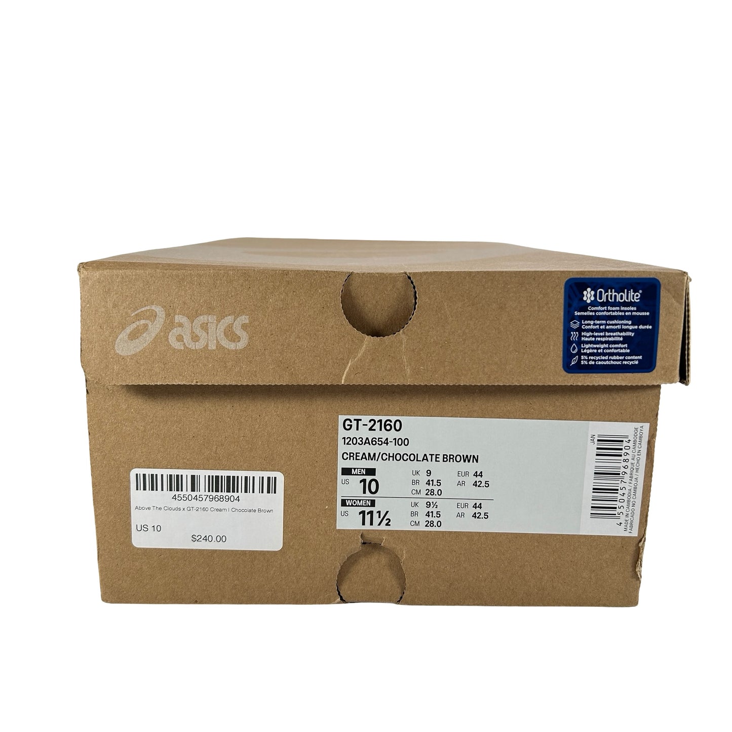1203A654 100 ASICS GT-2160 Above the Clouds Chocolate Brown [USED] - 10 M (Used)