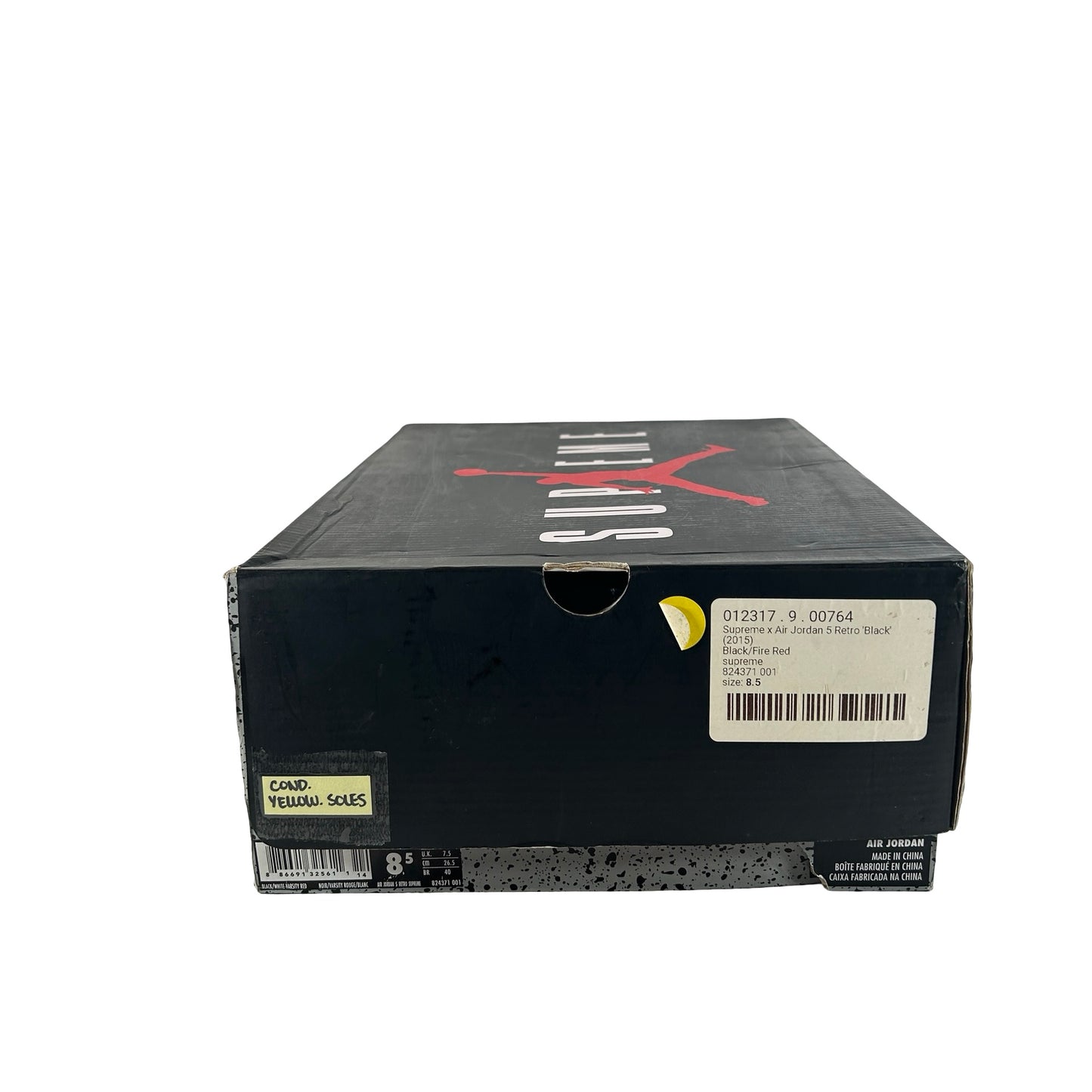 824371 001 Jordan 5 Retro Supreme Black [CONDITIONAL] - 8.5 M (Yellowing Soles)