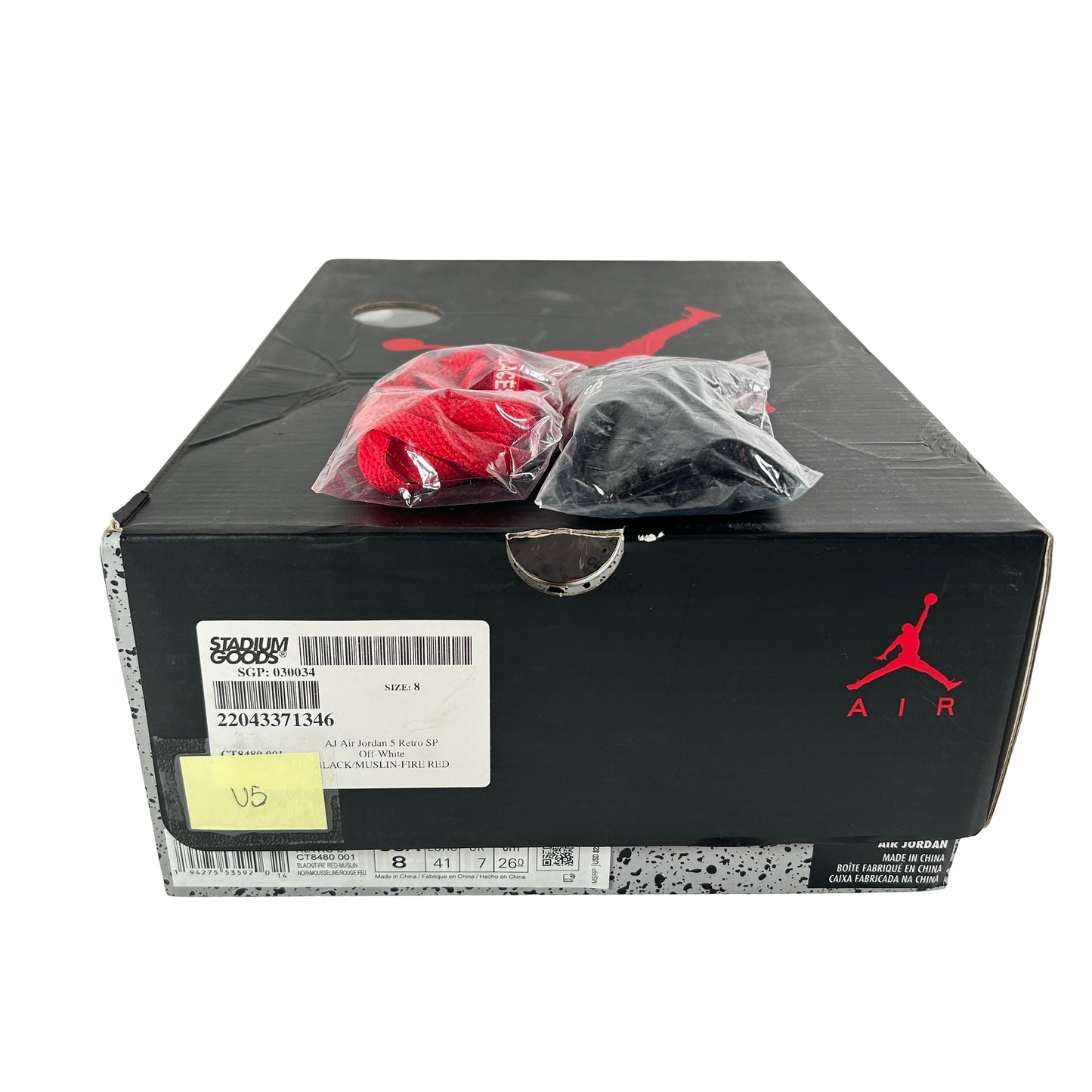 CT8480 001 Jordan 5 Off-White Black [USED] - 8 M (Used5)