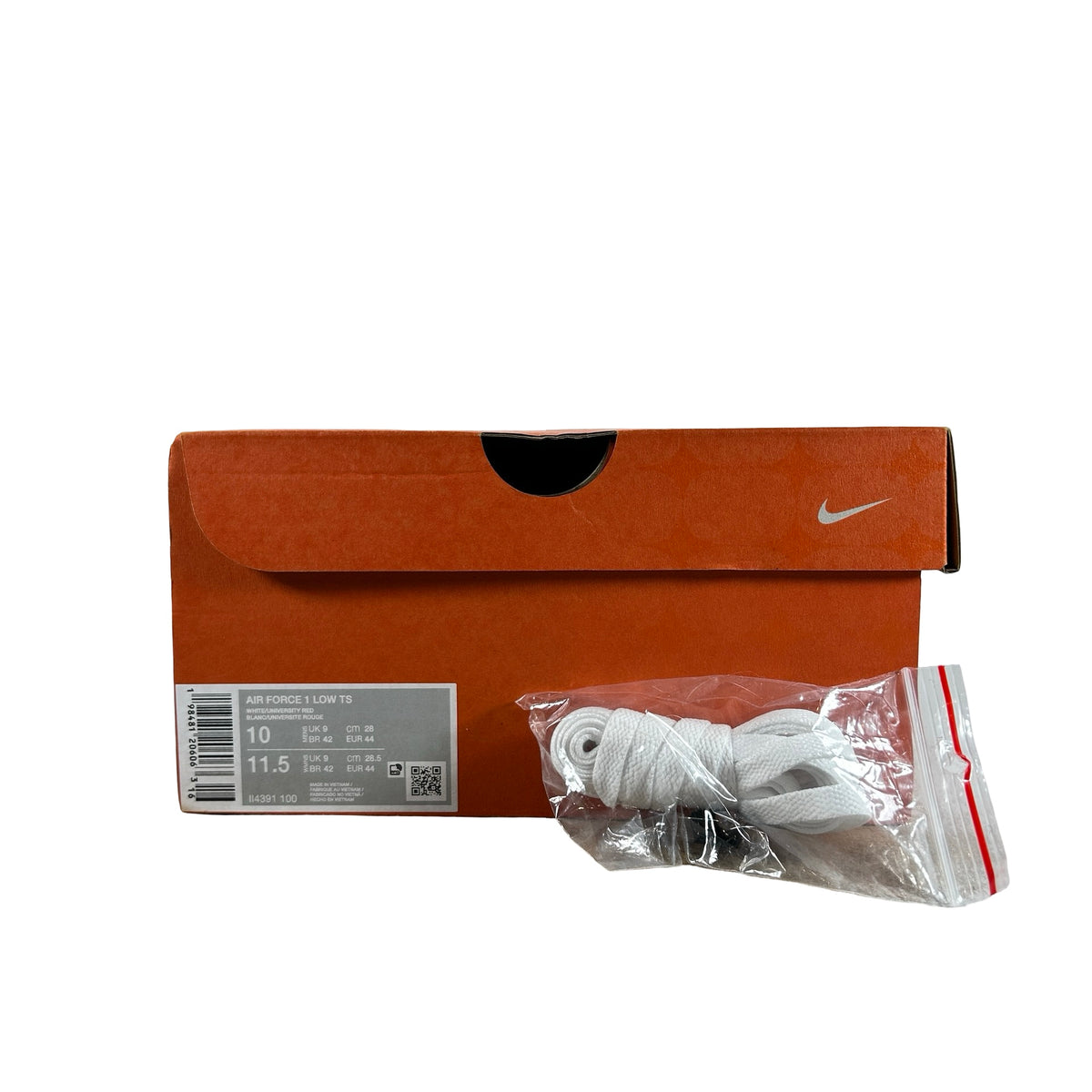 II4391 100 Nike Air Force 1 Low QS Terror Squad White University Red [USED] - 10 M (VNDS)
