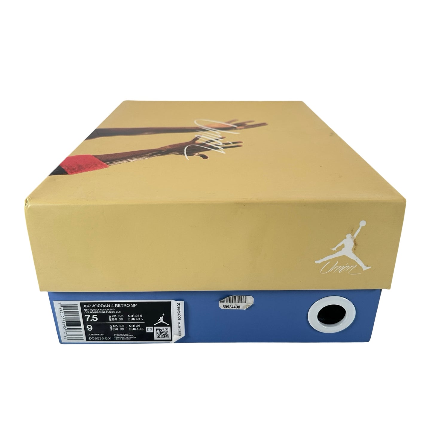 DC9533 001 Jordan 4 Retro Union Off Noir [USED] - 7.5 M (Used)