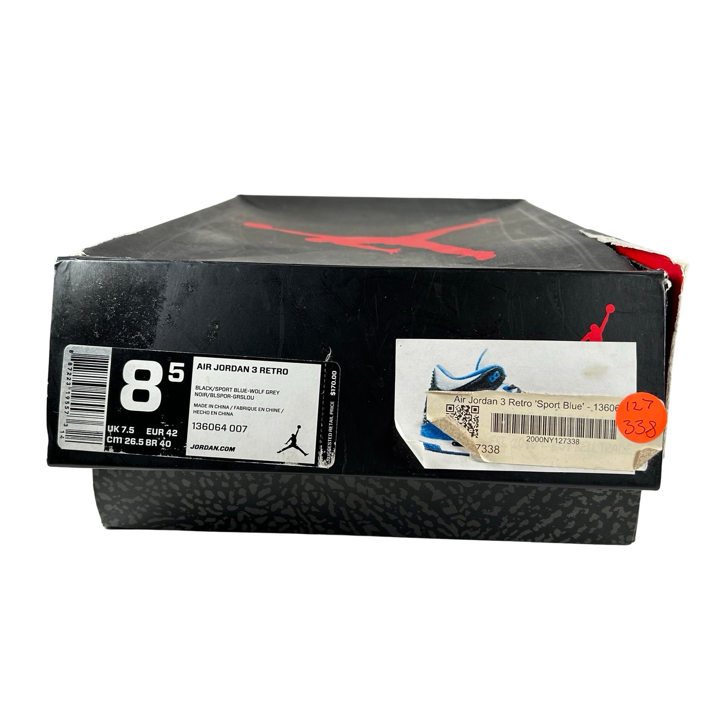 136064 007 Jordan 3 Retro Sport Blue [USED] - 8.5 M (Used)