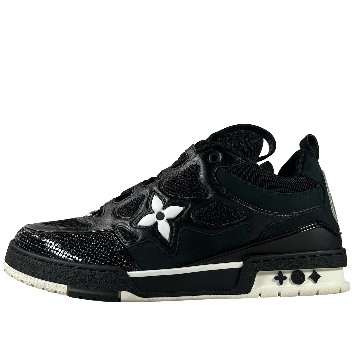 1AARR1 Louis Vuitton LV Skate Sneaker Black White [USED] - LV 10 (VNDS)