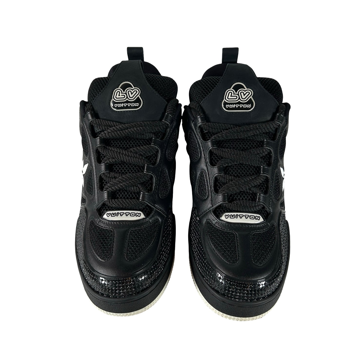1AARR1 Louis Vuitton LV Skate Sneaker Black White [USED] - LV 10 (VNDS)