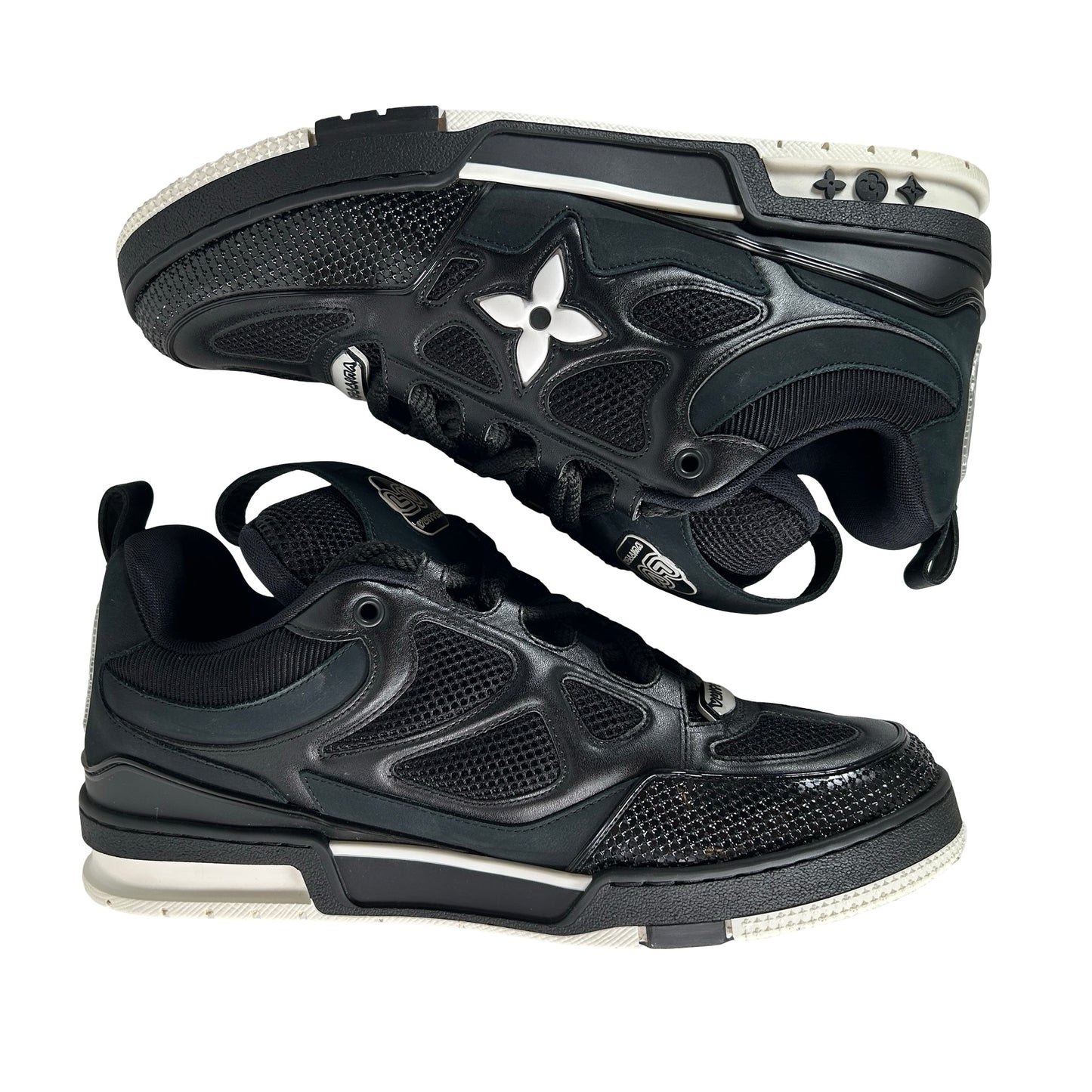 1AARR1 Louis Vuitton LV Skate Sneaker Black White [USED] - LV 10 (VNDS)
