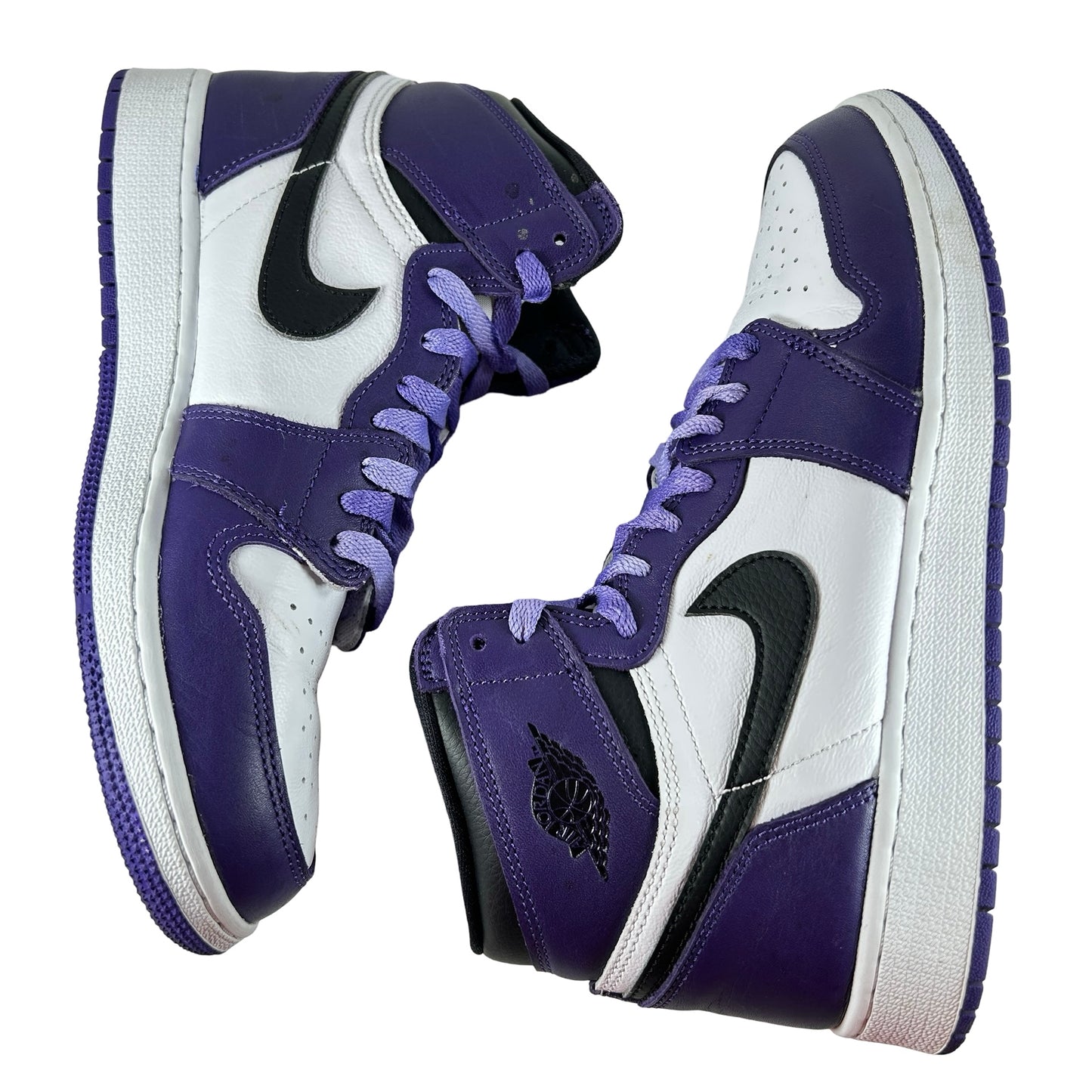 575441 500 Jordan 1 Retro High Court Purple White (GS) [USED] - 7 Y (Used) (Replace Box) (No Insoles)