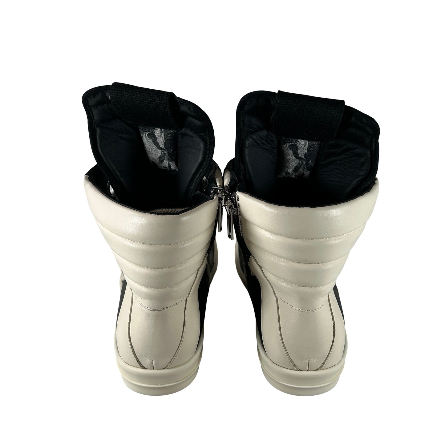 RU02E1898 Rick Owens Concordians Jumbo Laced Geobasket Black Milk [USED] - EU 44 (Used)