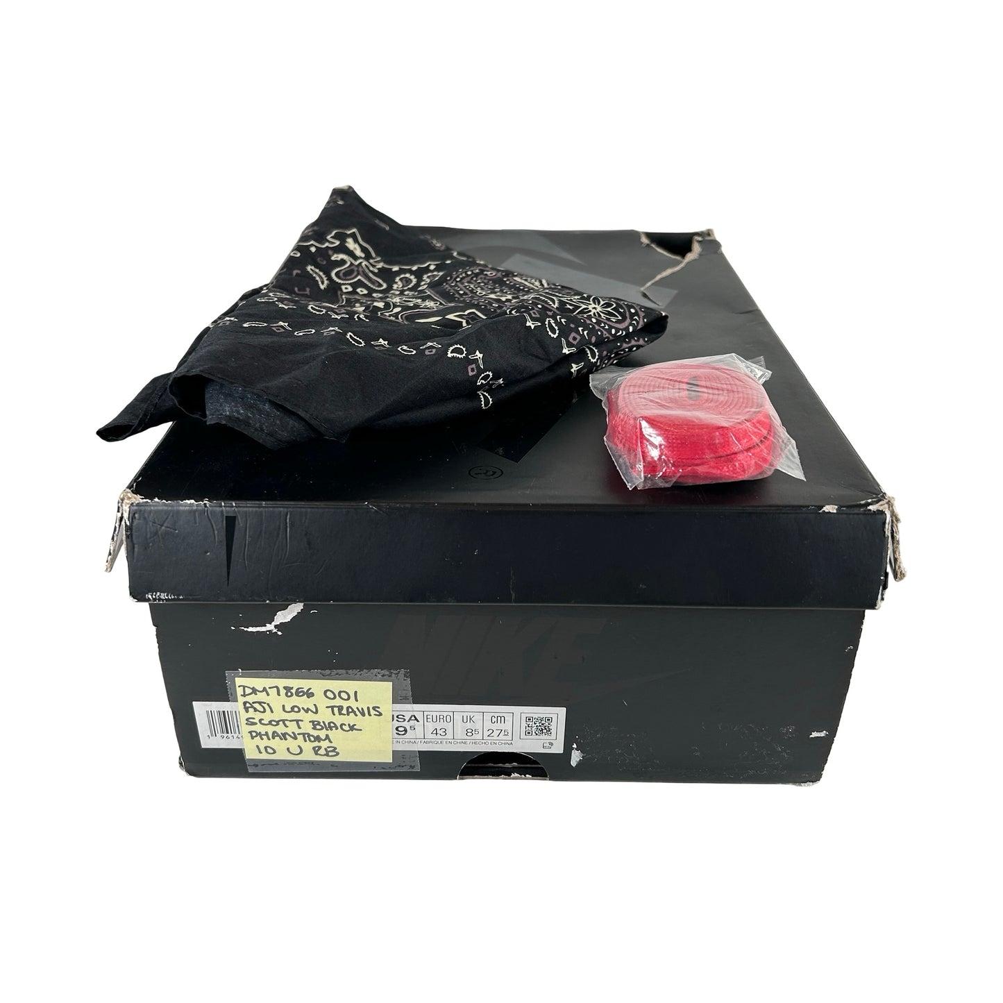 DM7866 001 Jordan 1 Retro Low OG Travis Scott Black Phantom [USED] - 10 M (Used) (Replace Box) (No Sleeve)