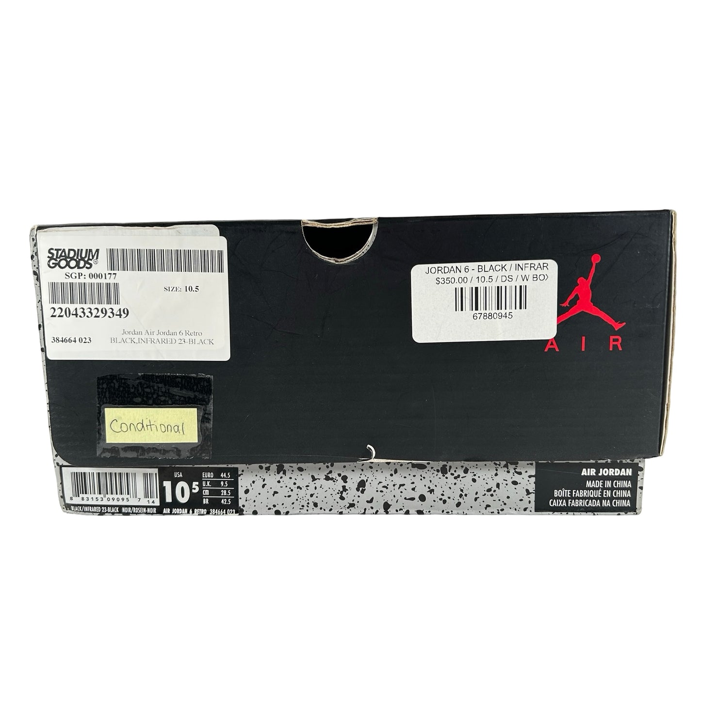 384664 023 Jordan 6 Retro Infrared Black (2014) [CONDITIONAL] - 10.5 M (Yellowing)