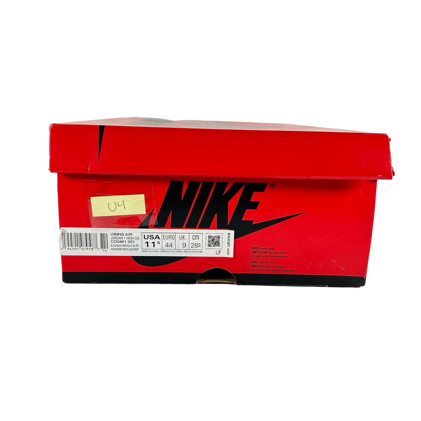 CD0461 001 Jordan 1 Retro High Silver Toe (Women's) [USED] - 11.5 W (Used4)