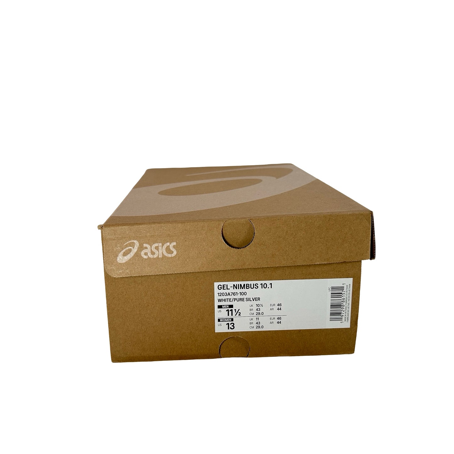 1203A761 100 ASICS Gel-Nimbus 10.1 White Pure Silver [USED] - 11.5 M (Used)