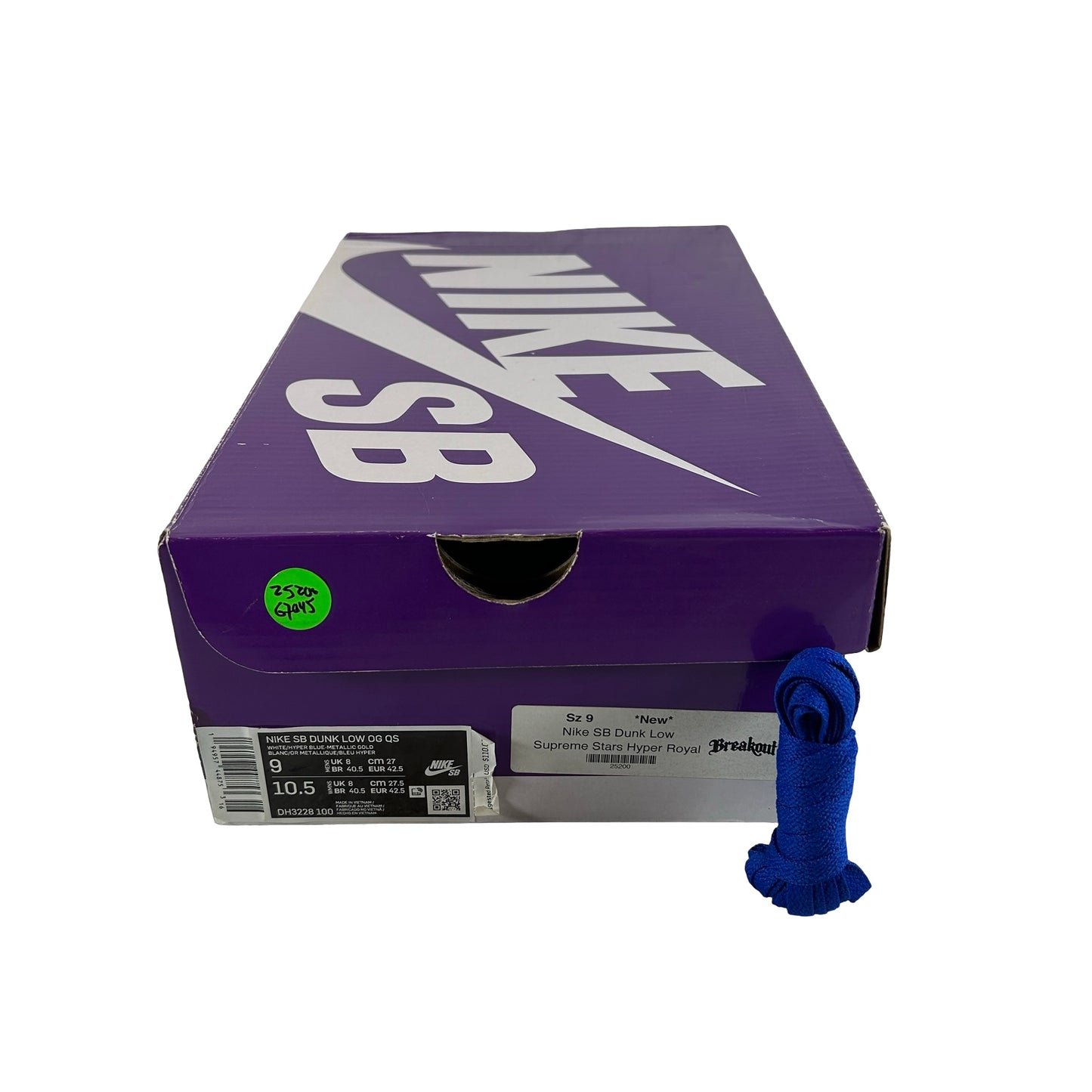 DH3228 100 Nike SB Dunk Low Supreme Stars Hyper Royal (2021) [USED] - 9 M (Used)
