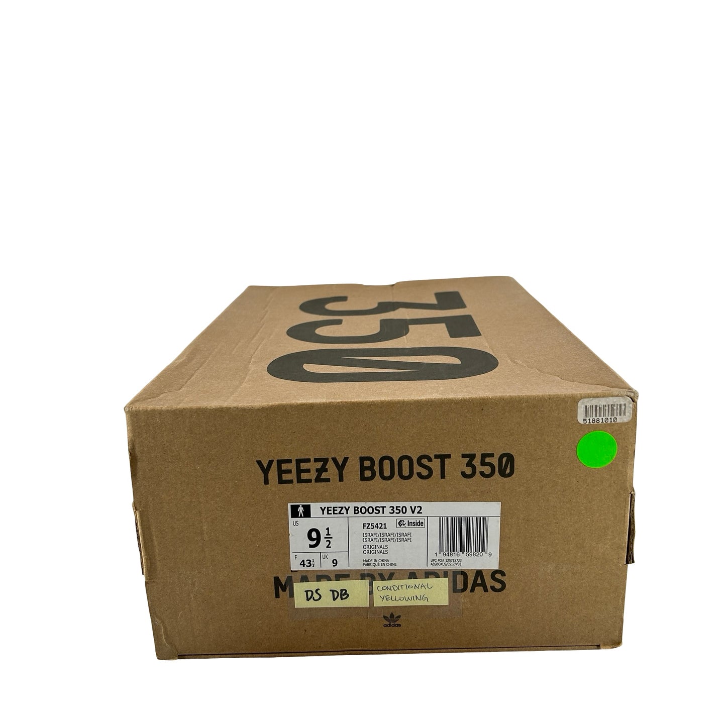 FZ5421 adidas Yeezy Boost 350 V2 Israfil [CONDITIONAL] - 9.5 M (Yellowing)