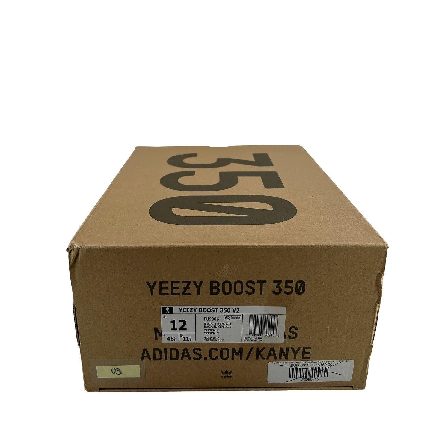 FU9006 adidas Yeezy Boost 350 V2 Black (Non-Reflective) [USED] - 12 M (Used3)