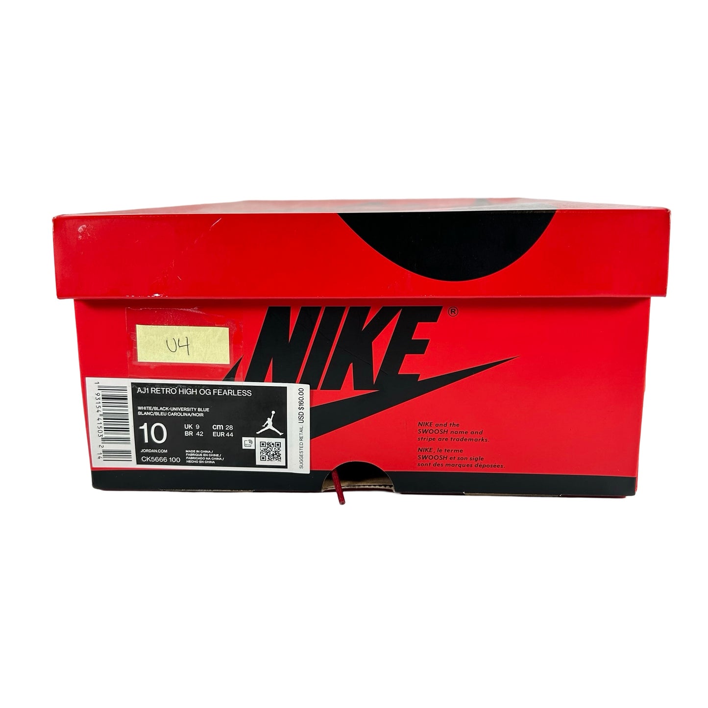 CK5666 100 Jordan 1 Retro High Fearless UNC Chicago [USED] - 10 M (Used4)