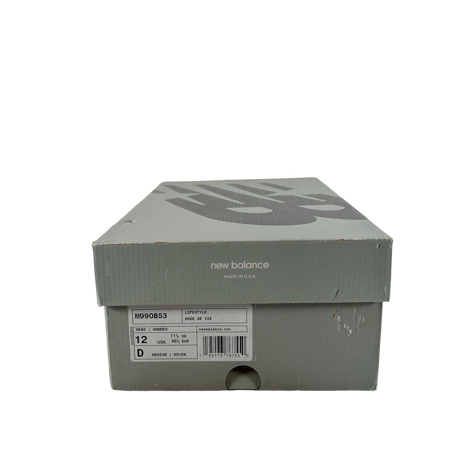 M990BS3 New Balance 990v3 MiUSA Black White [USED] - 12 M (Used)