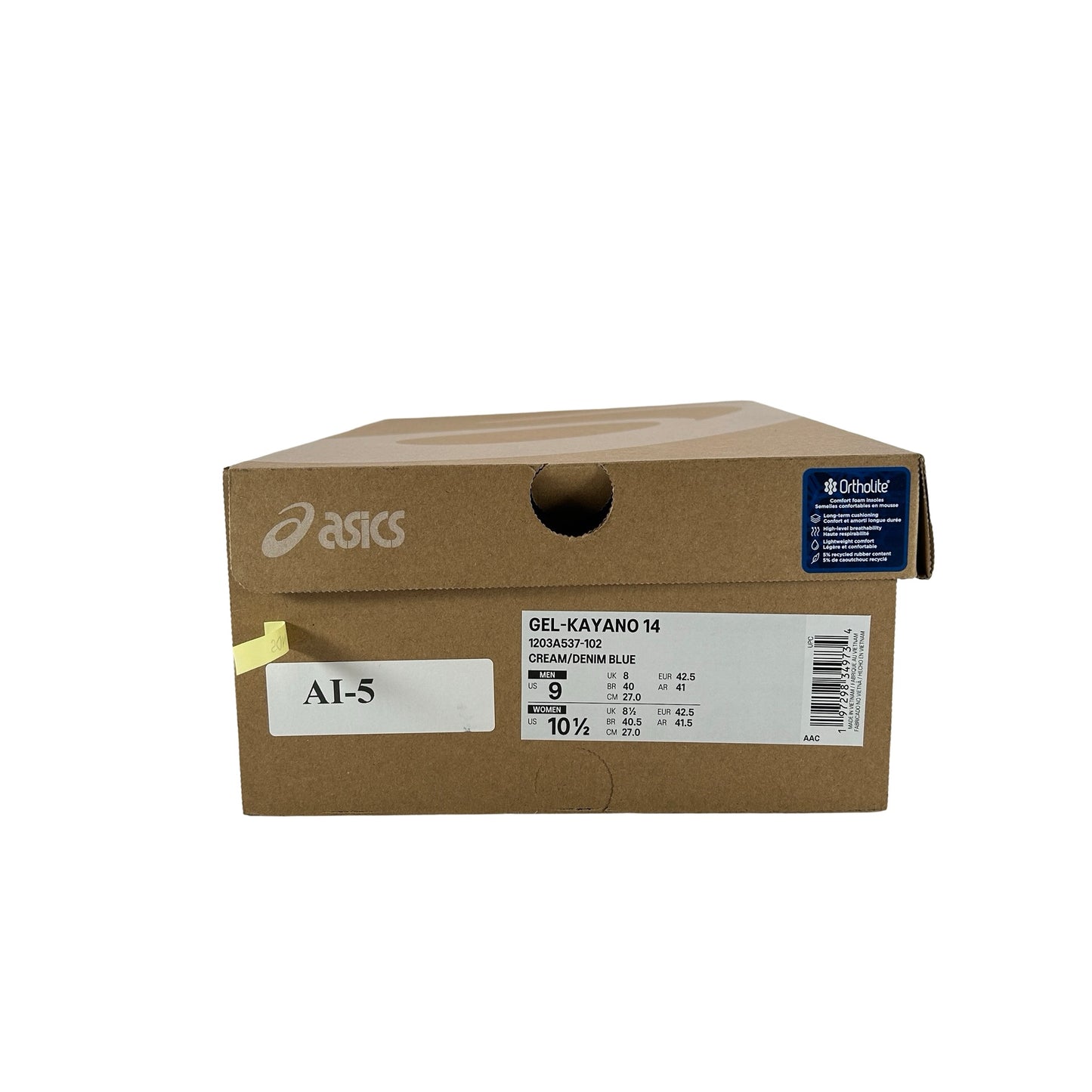 1203A537 102 ASICS Gel-Kayano 14 Cream Metallic Blue [USED] - 9 M (VNDS)