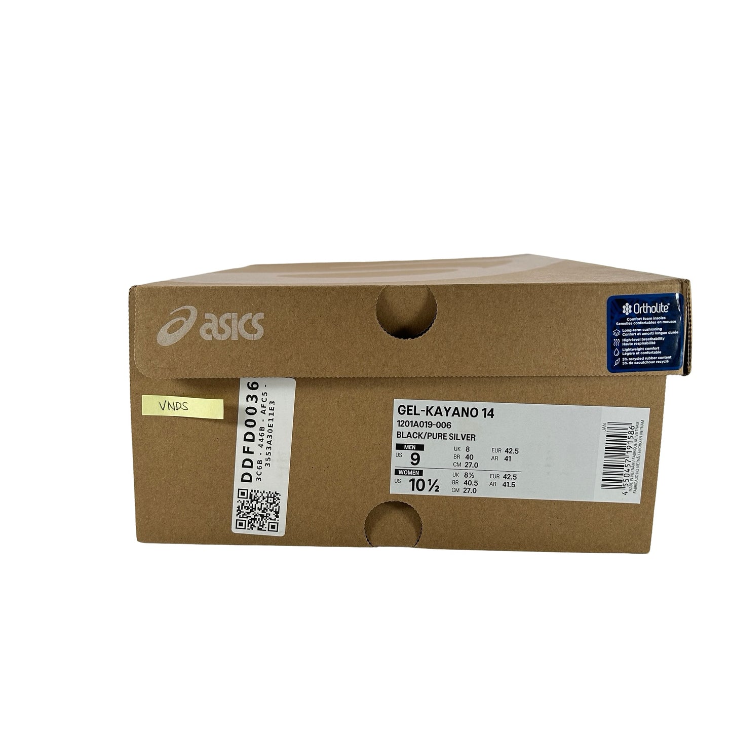 1201A019 006 ASICS Gel-Kayano 14 Black Pure Silver [USED] - 9 M (VNDS)