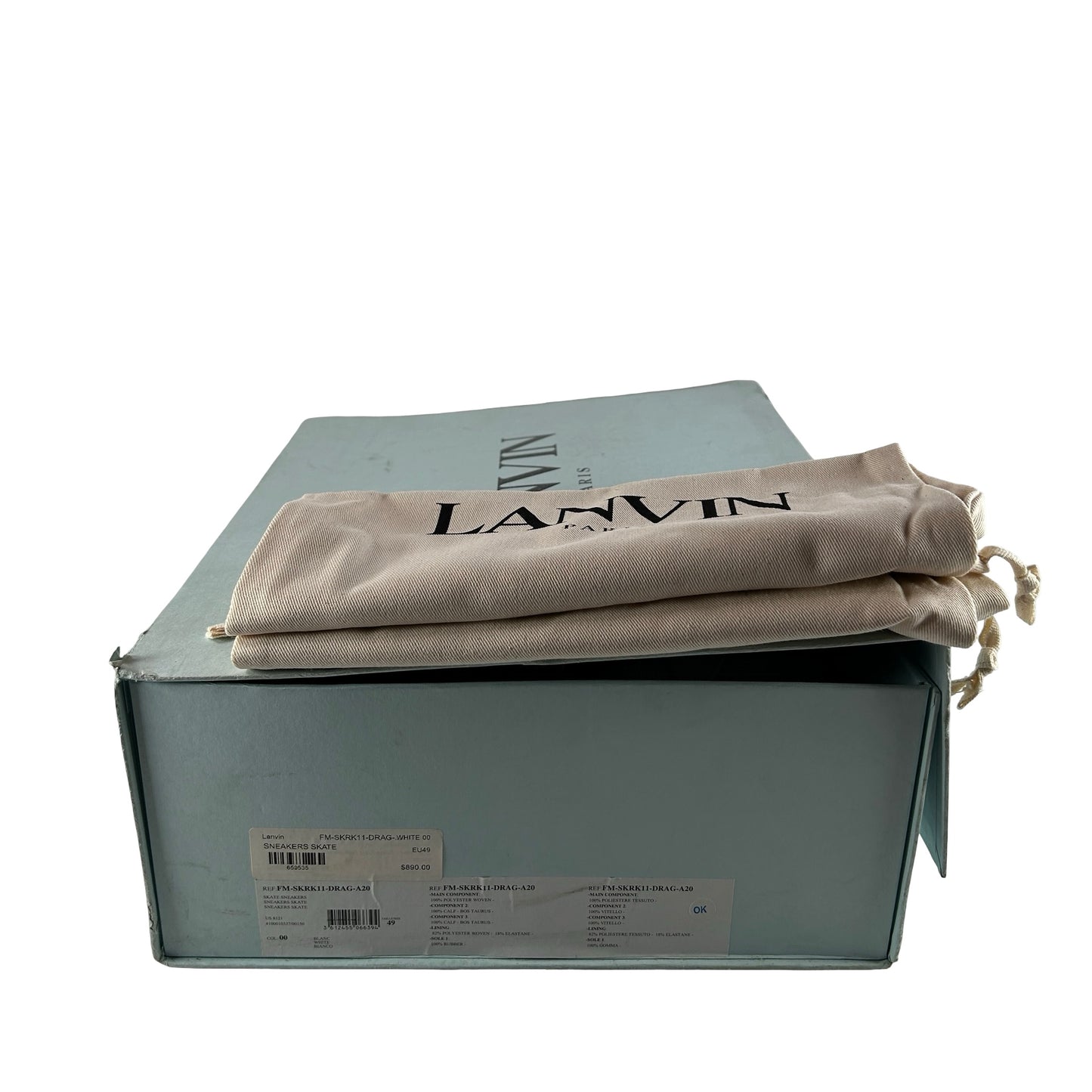 FM SKRK11 DRAG A2000 Lanvin Leather Curb White Ivory [USED] - EU 49 (Used)