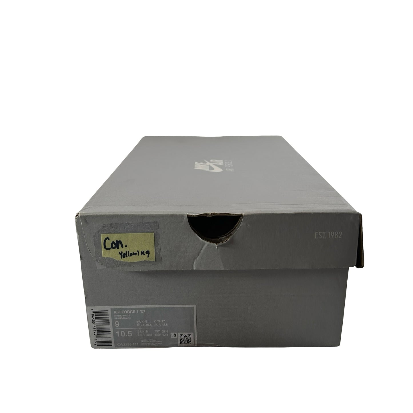 CW2288 111 Nike Air Force 1 Low '07 White [CONDITIONAL] - 9 M (Yellowing)