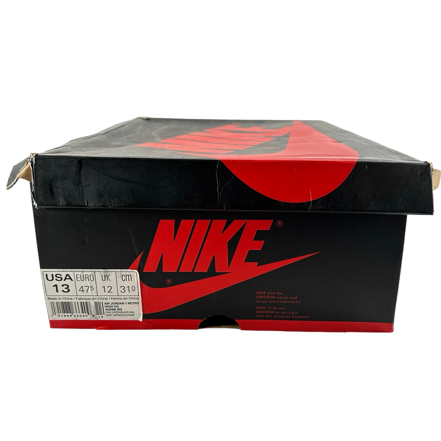 555088 302 Jordan 1 Retro High Pine Green [USED] - 13 M (Used)