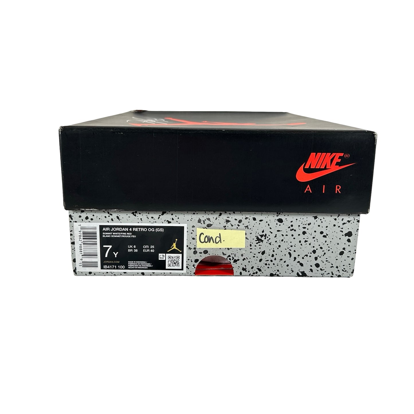 IB4171 100 Jordan 4 Retro White Cement (2025) (GS) [CONDITONAL] - 7 Y (Glue Stain)