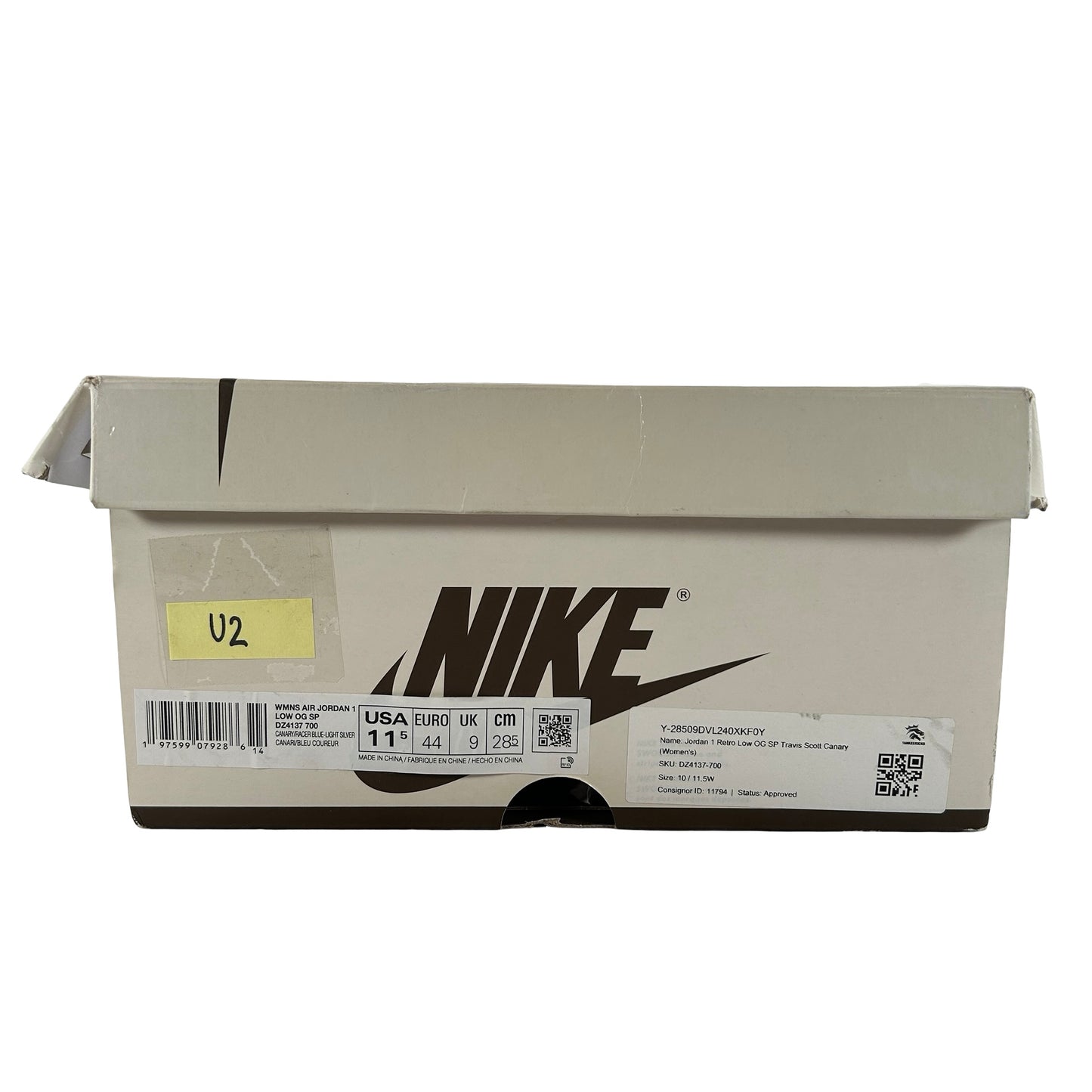 DZ4137 700 Jordan 1 Retro Low OG SP Travis Scott Canary (Women's) [USED] - 11.5 W (Used2)