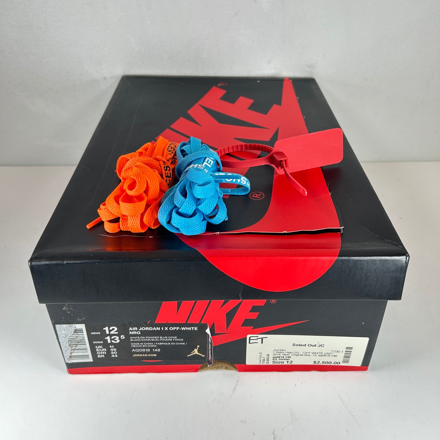 AQ0818 148 Jordan 1 Retro Alto Blanco roto UNC