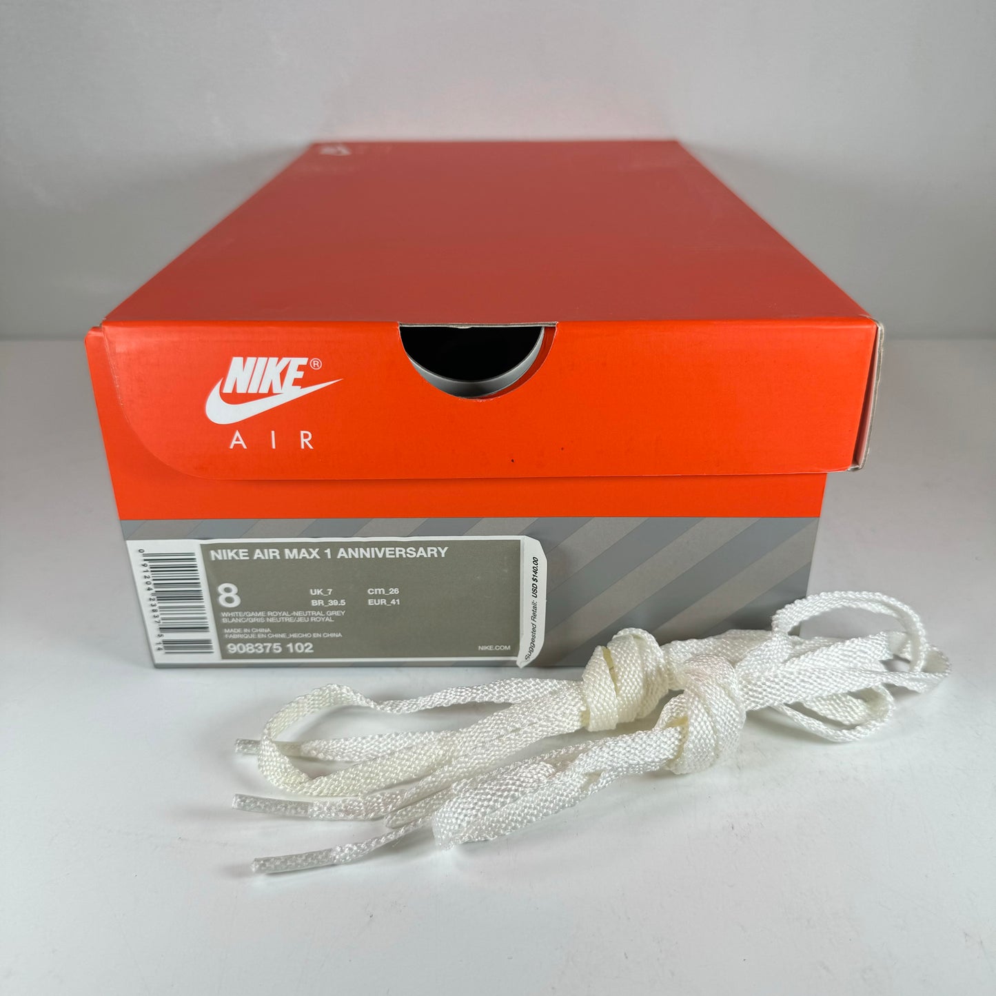908375 102 Nike Air Max 1 Anniversary Royal (2017 Restock) [USED] - 8 M (Used)