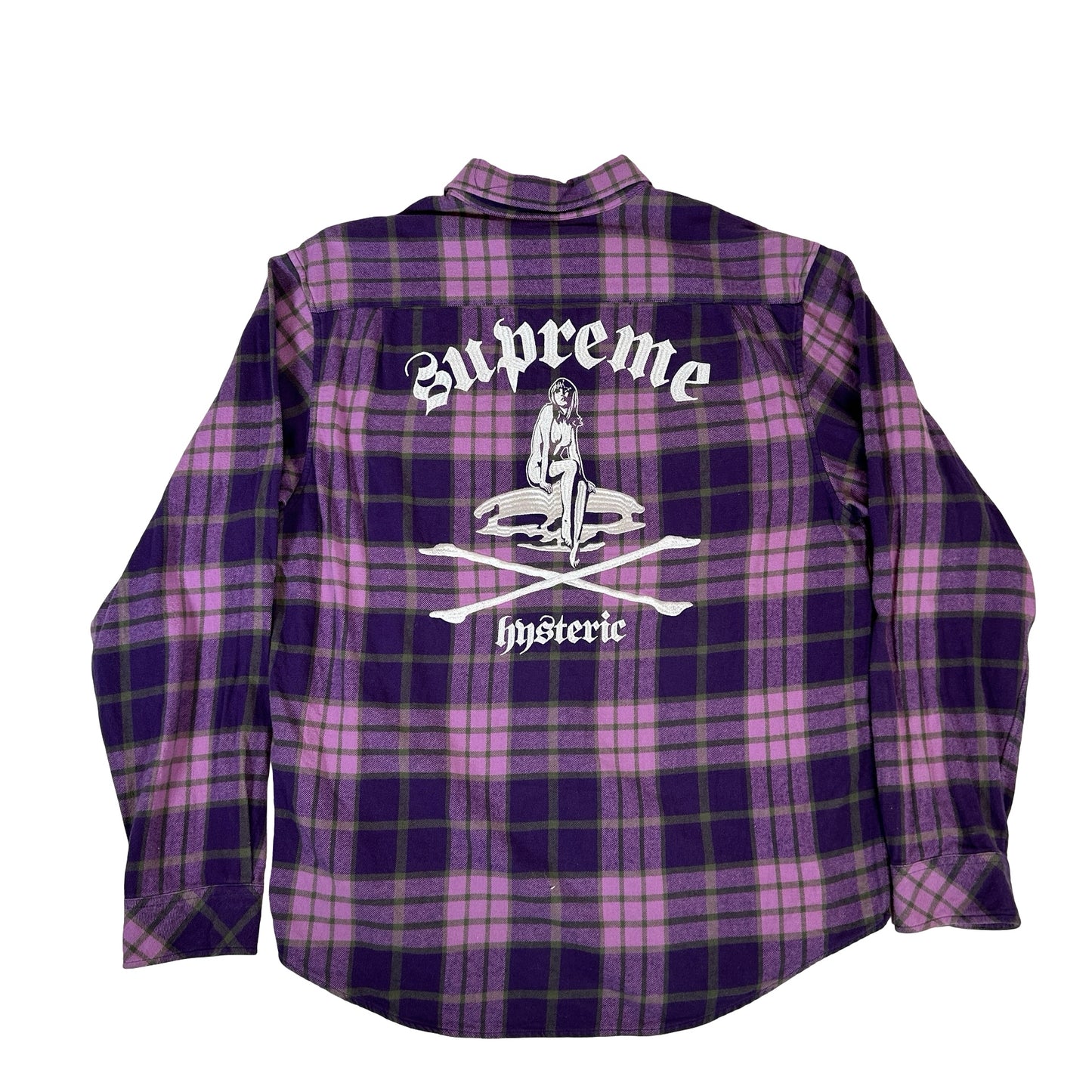 Supreme Hystreic Glamour Plaid Flannel Shirt Purple [USED] - M (Used)