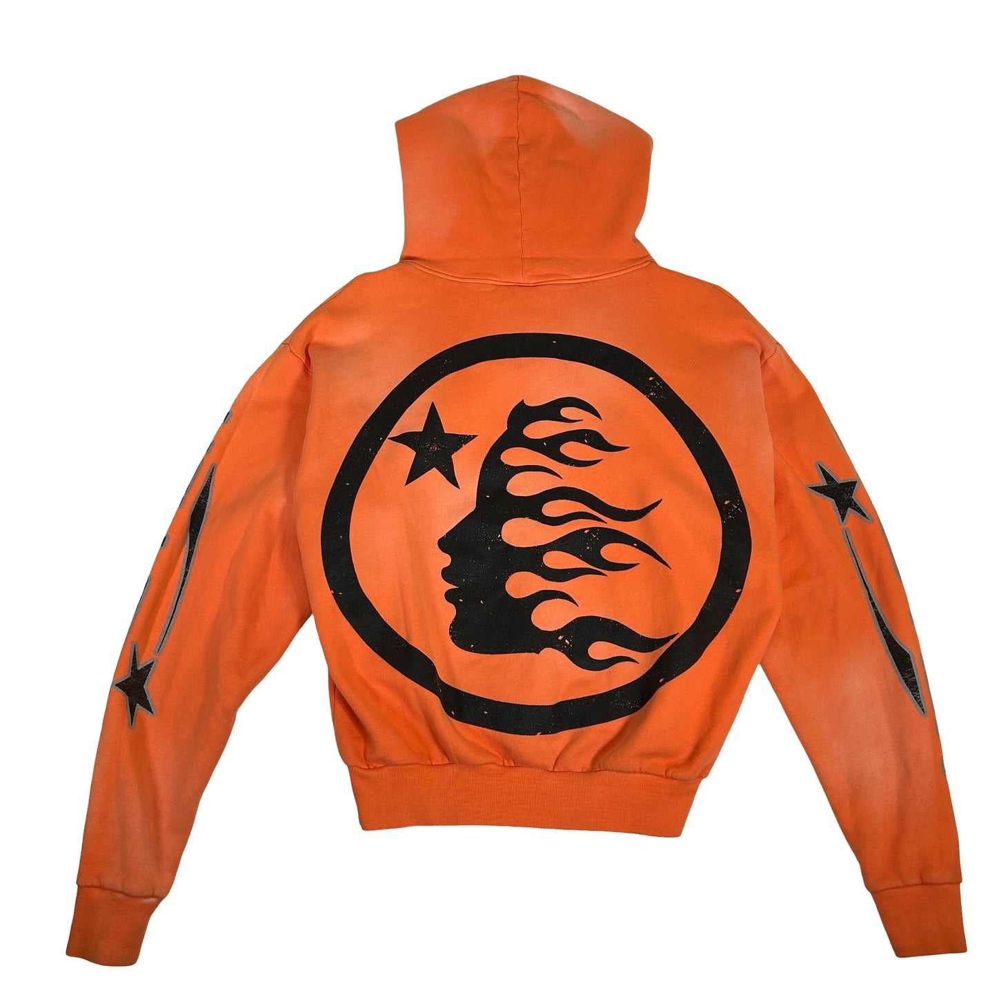 Hellstar Fire Orange Hoodie Orange Dye [USED] - XS (Used)