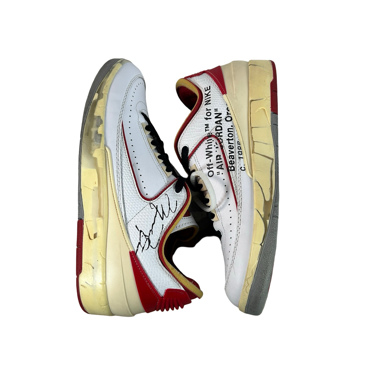 DJ4375 106 Jordan 2 Retro Low SP Off-White White Red [USED] - 9 M (Used) (Replace Box2)