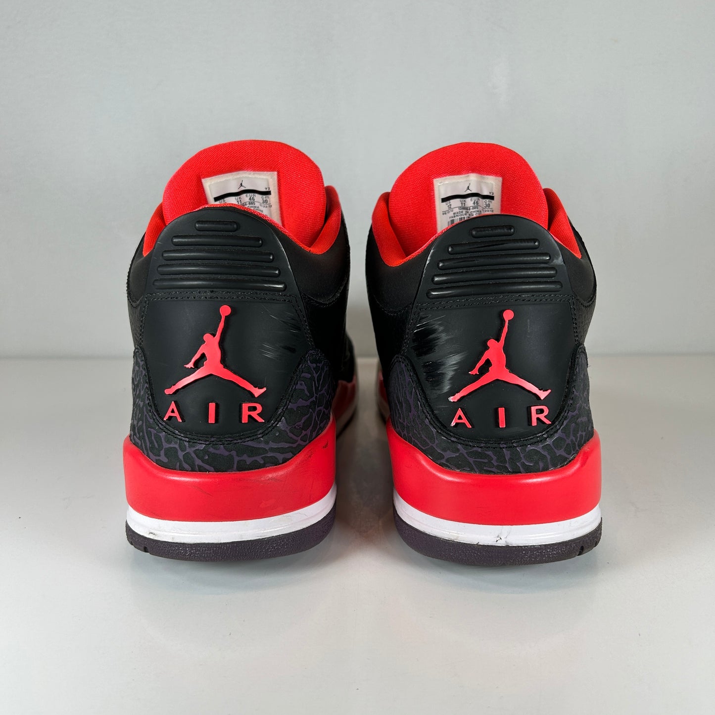 136064 005 Jordan 3 Retro Crimson [USED] - 12 M (Used) (No Box)