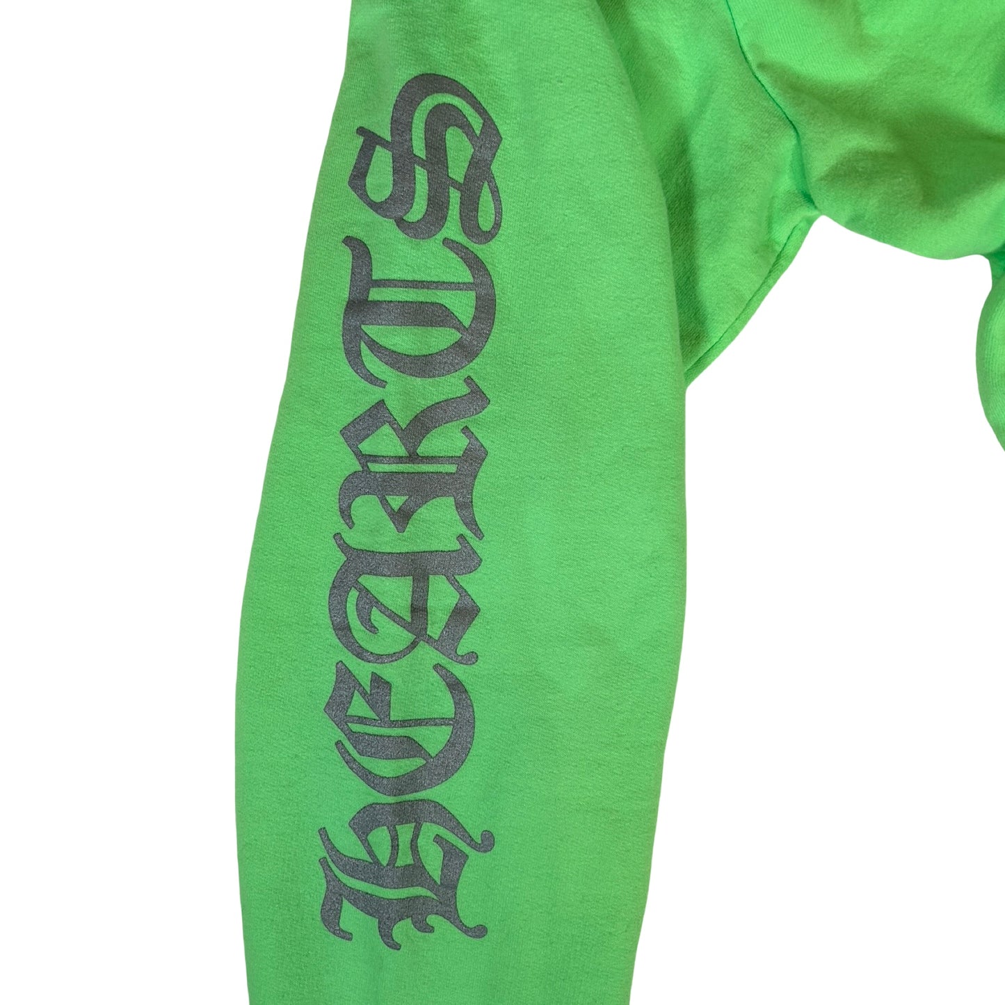 Chrome Hearts Vertical Logo Hooded Sweatshirt Neon Green [USED] - S (Used)