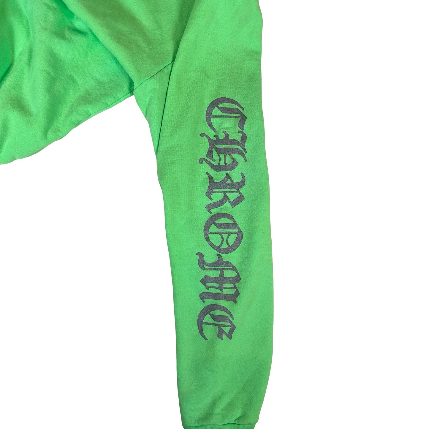 Chrome Hearts Vertical Logo Hooded Sweatshirt Neon Green [USED] - S (Used)