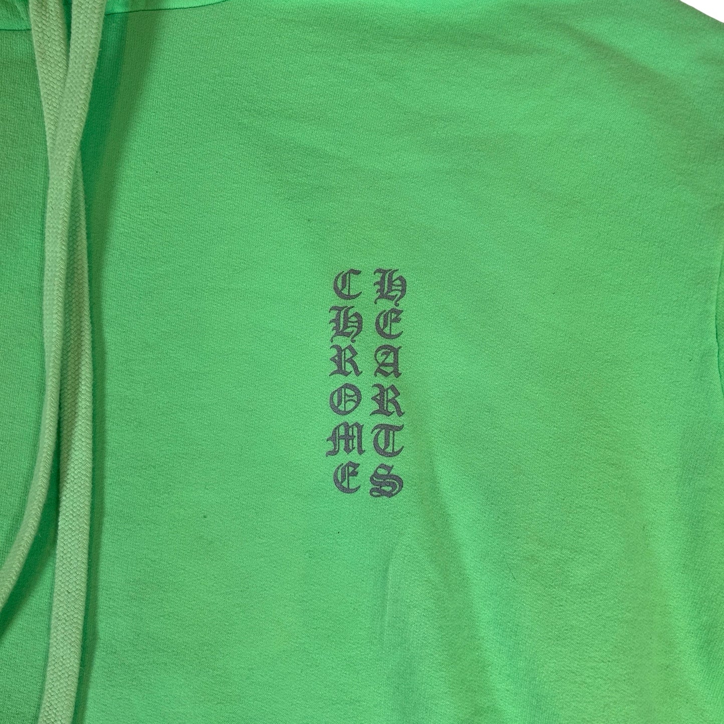 Chrome Hearts Vertical Logo Hooded Sweatshirt Neon Green [USED] - S (Used)