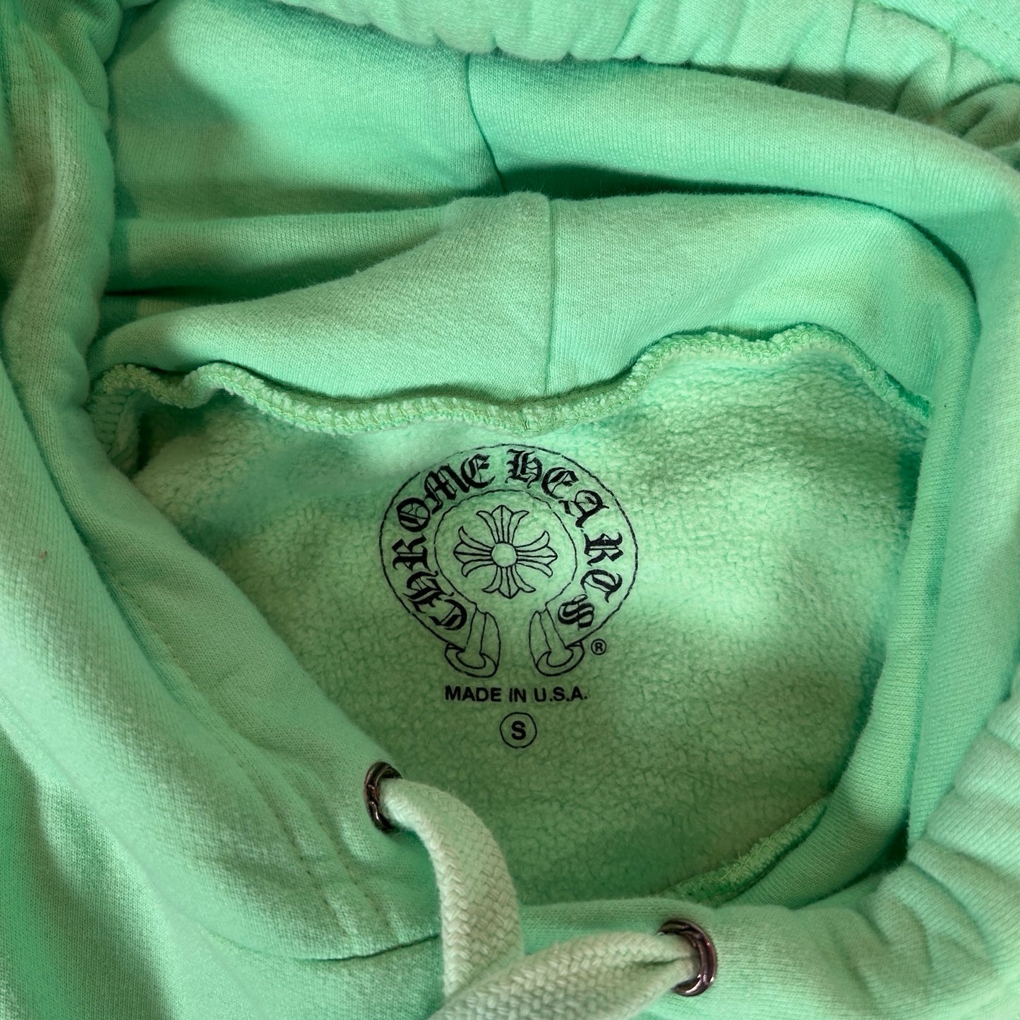 Chrome Hearts Vertical Logo Hooded Sweatshirt Neon Green [USED] - S (Used)
