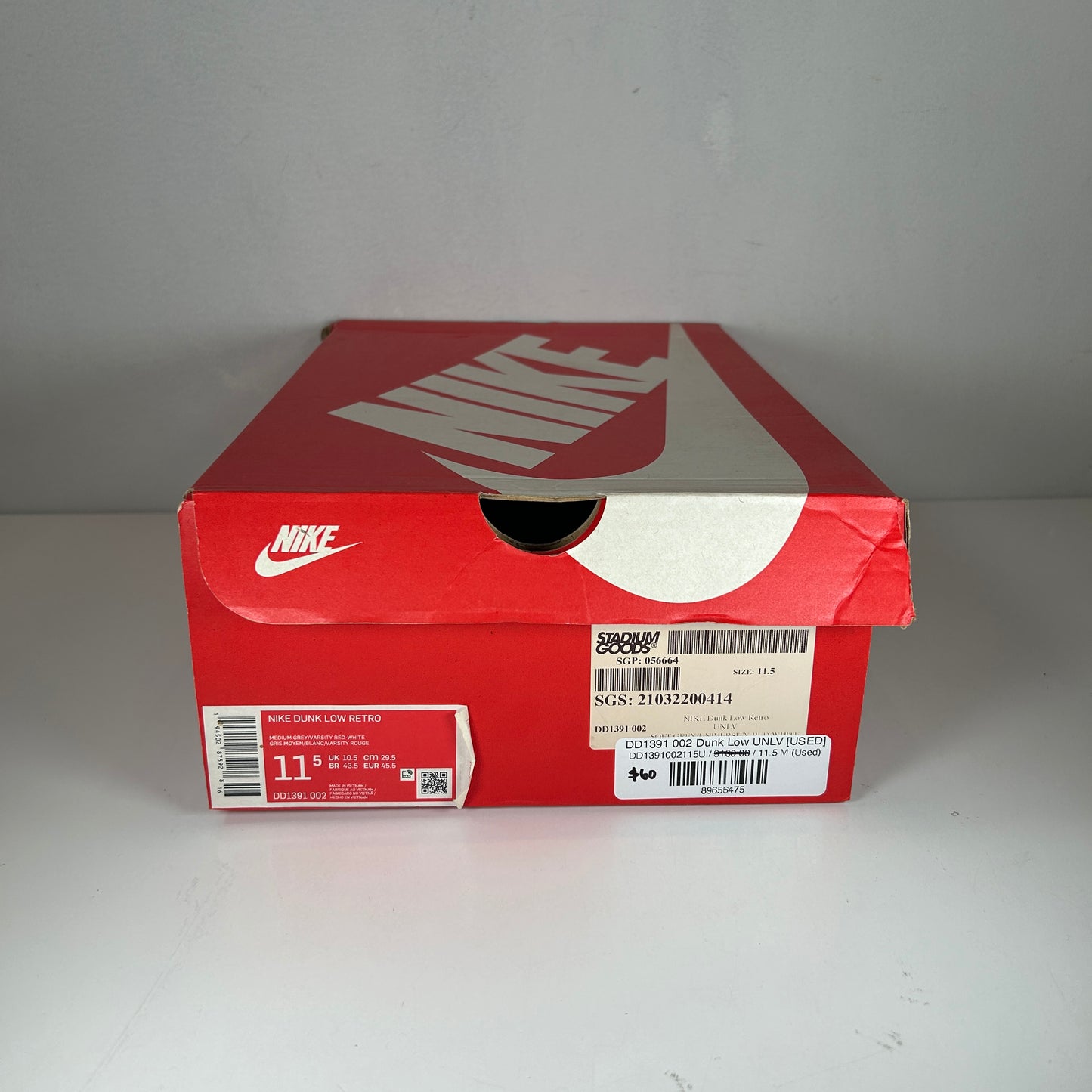 DD1391 002 Dunk Low UNLV [USED] - 11.5 M (Used)