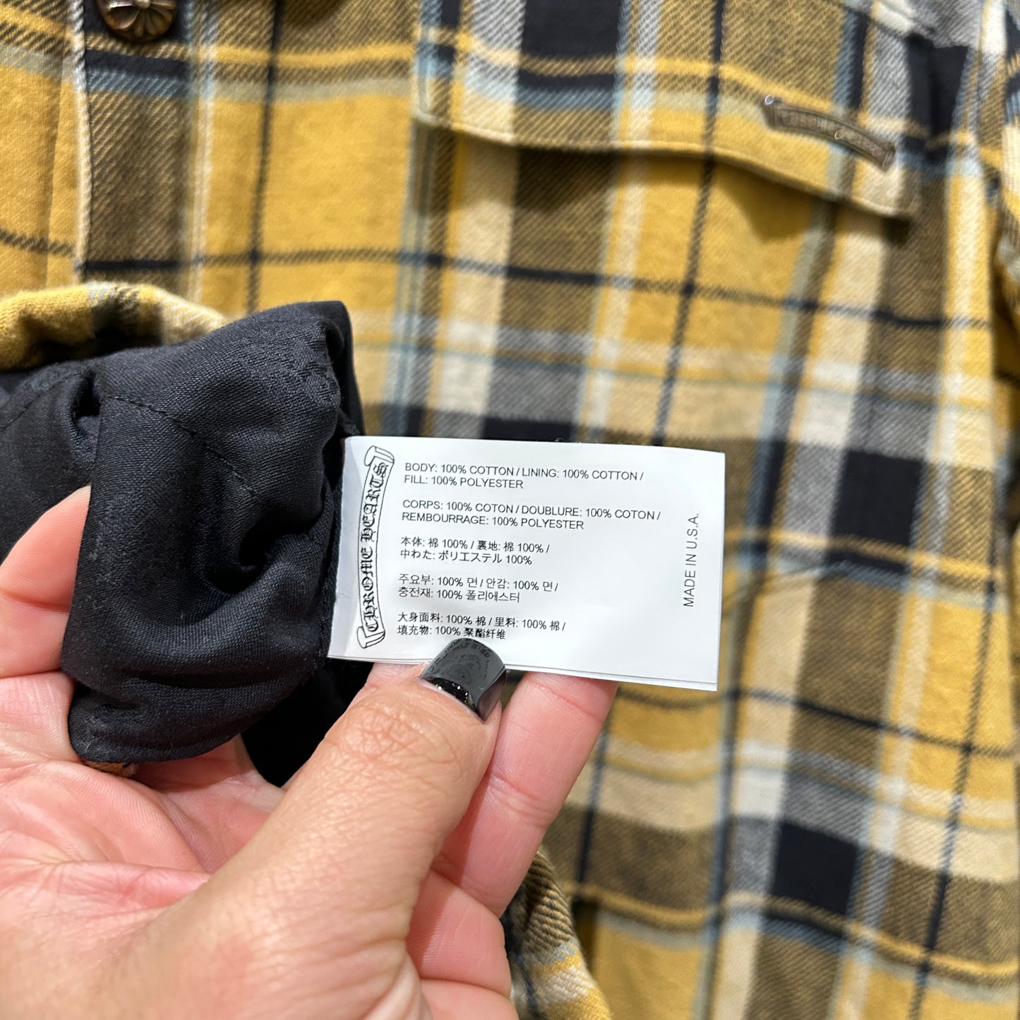 Chrome Hearts CH Flannel Jacket Yellow [USED] - XL (Used)