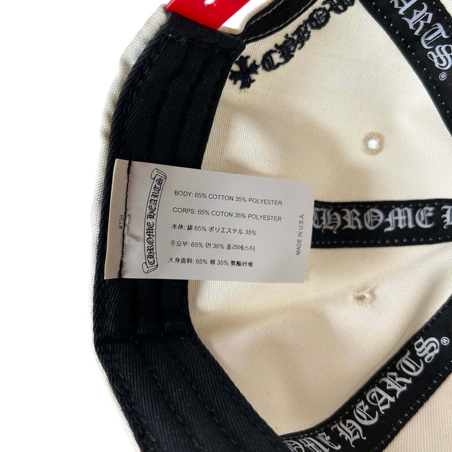 Chrome Hearts CH Baseball Hat White Red Navy [USED]
